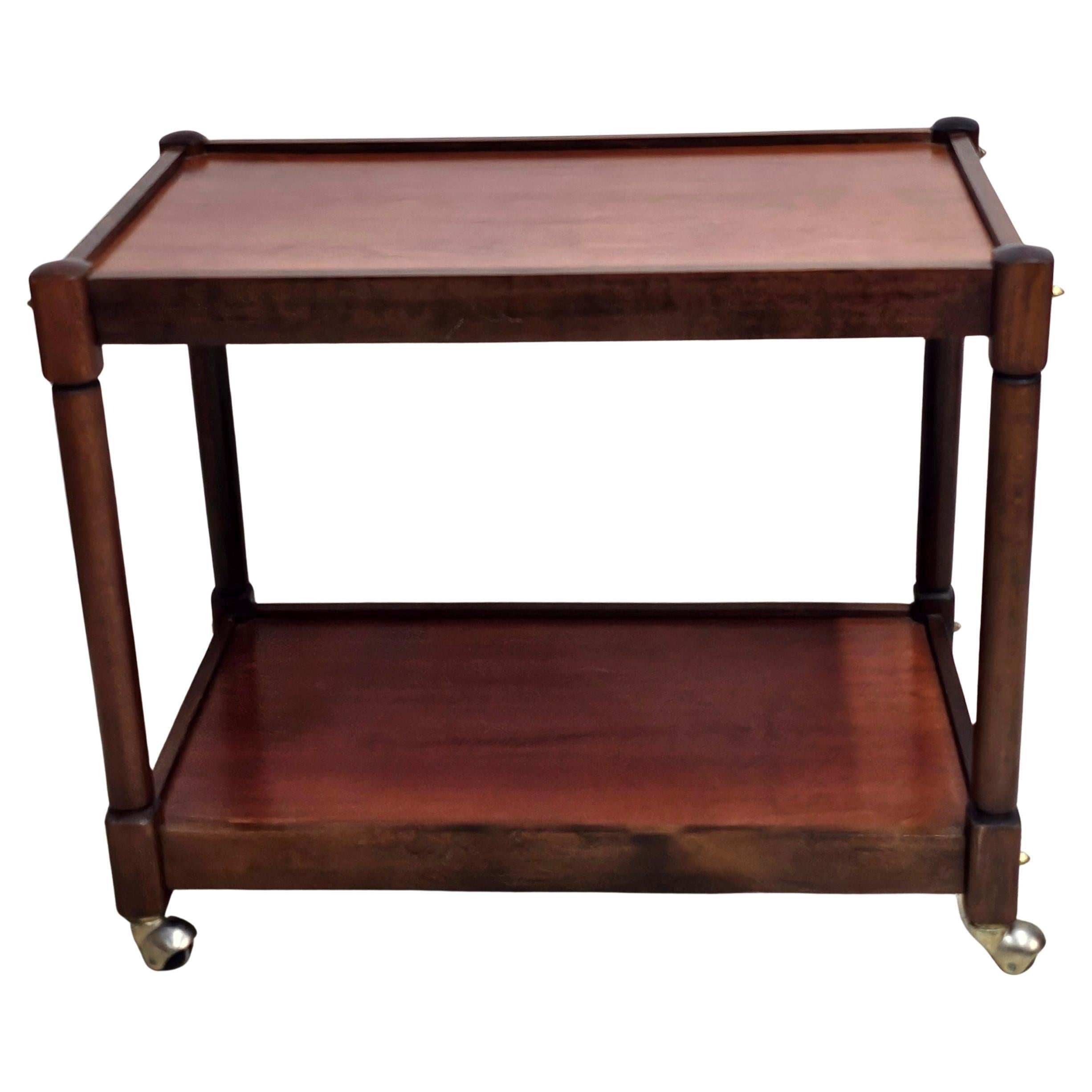 Mitte des 20. Jahrhunderts rumänische Kirsche Rolling Bar Cart
