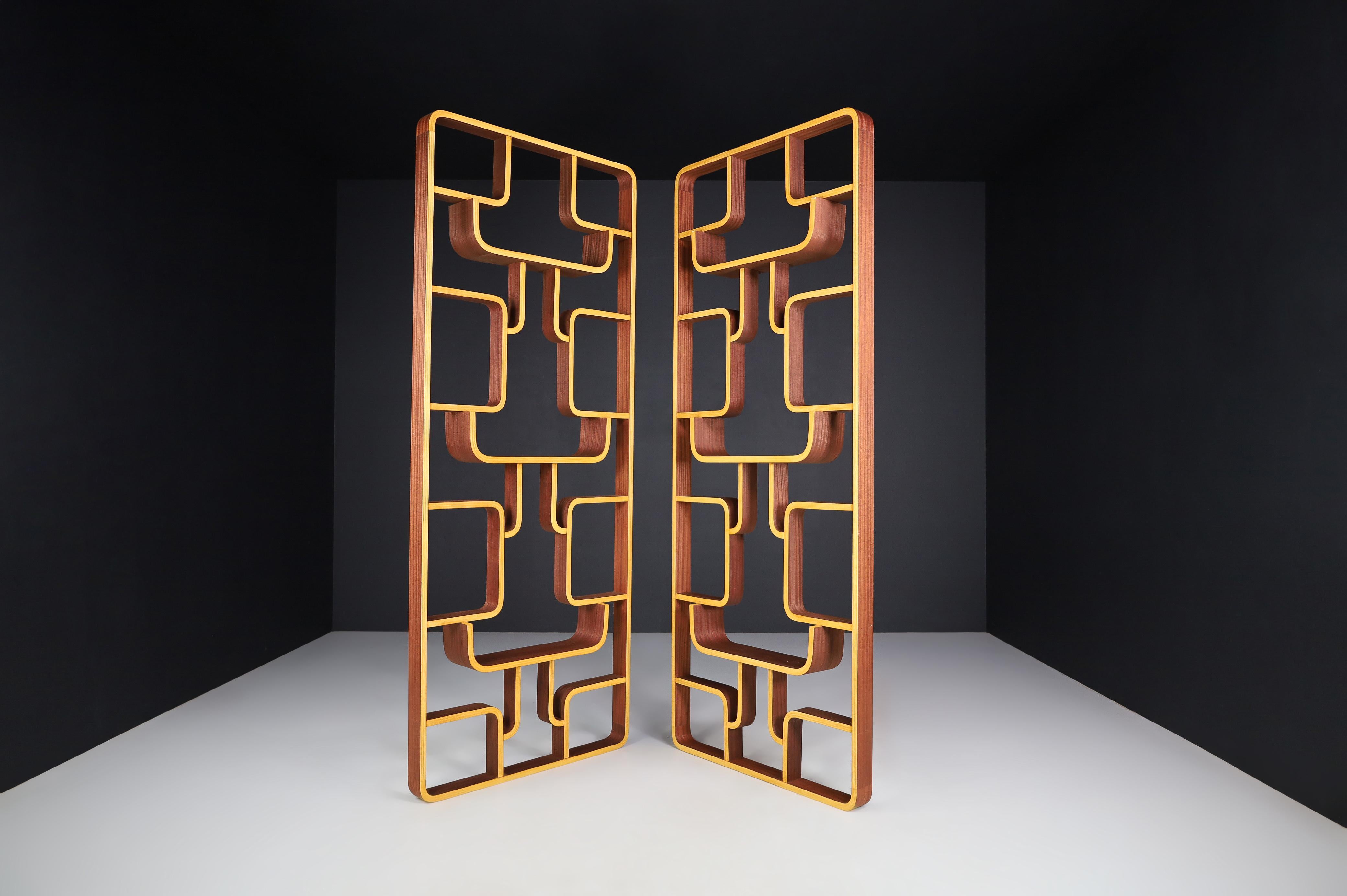 Mid-20th Century Room Dividers in Bent-Wood by Ludvik Volak, Praque, 1960s In Good Condition For Sale In Almelo, NL