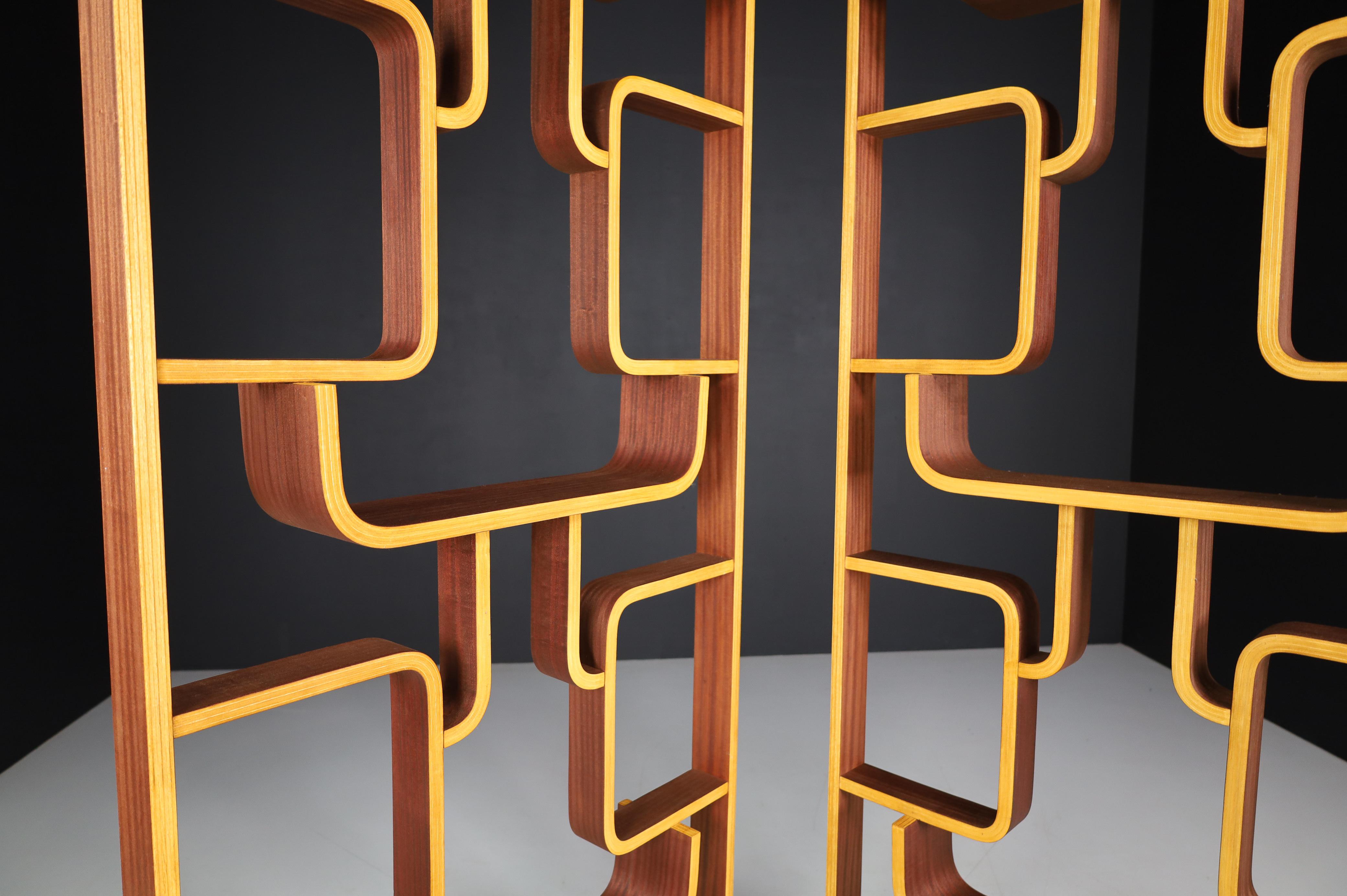 Mid-20th Century Room Dividers in Bent-Wood by Ludvik Volak, Praque, 1960s 1
