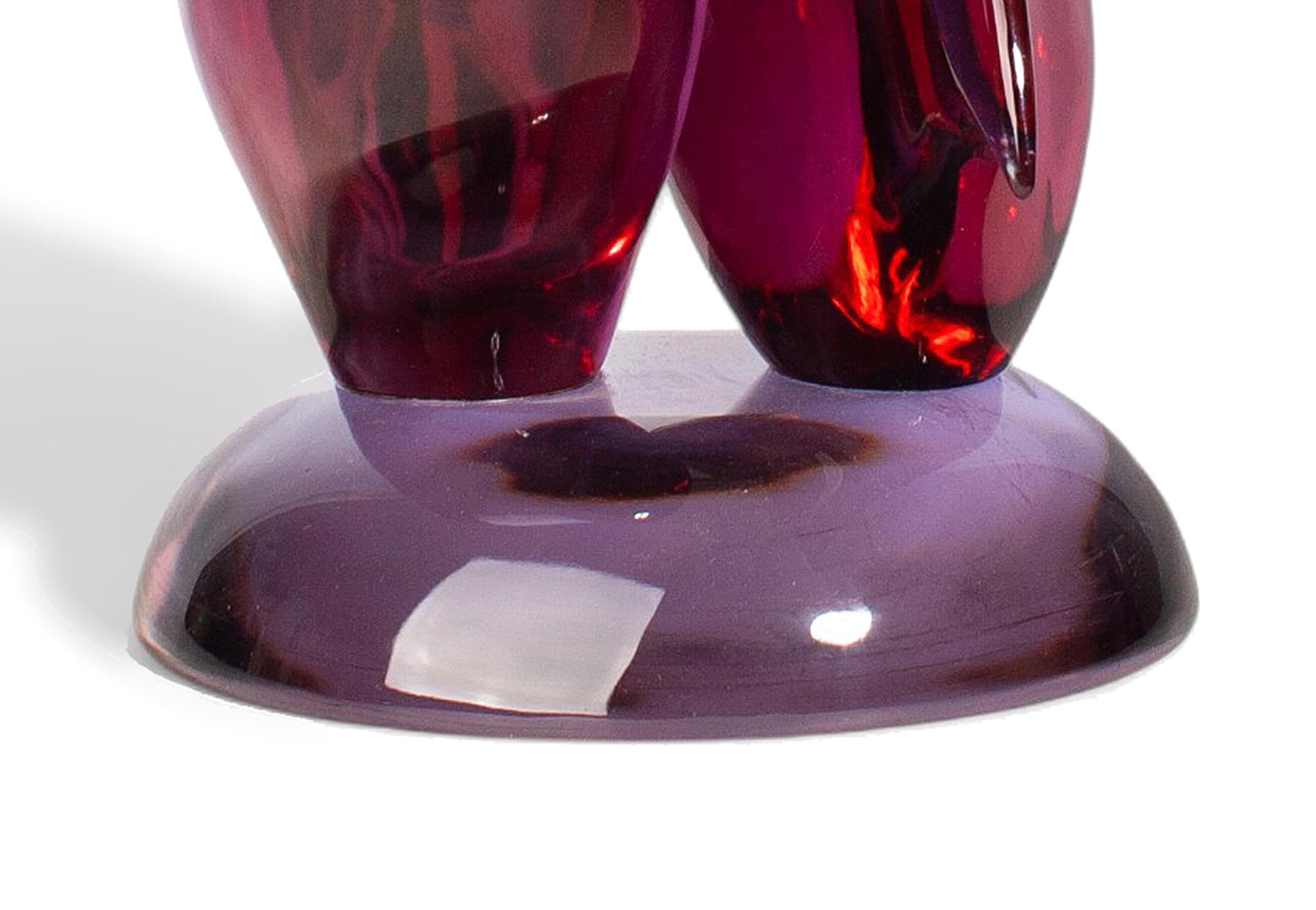 Mid-20th Century Rooster and Hen Seguso Murano Glass Colorful Sculpture, Italy For Sale 4