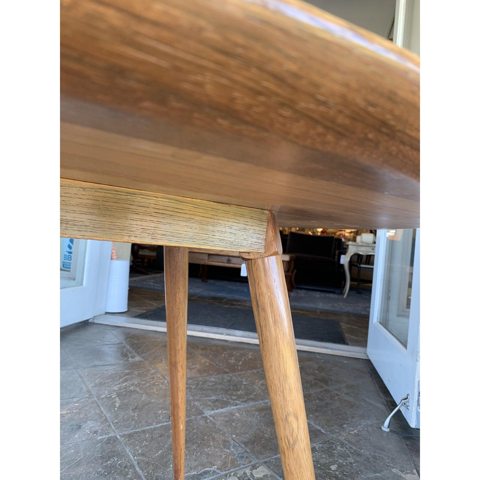 Contemporary Mid-20th Century Round Walnut Dinning Table For Sale