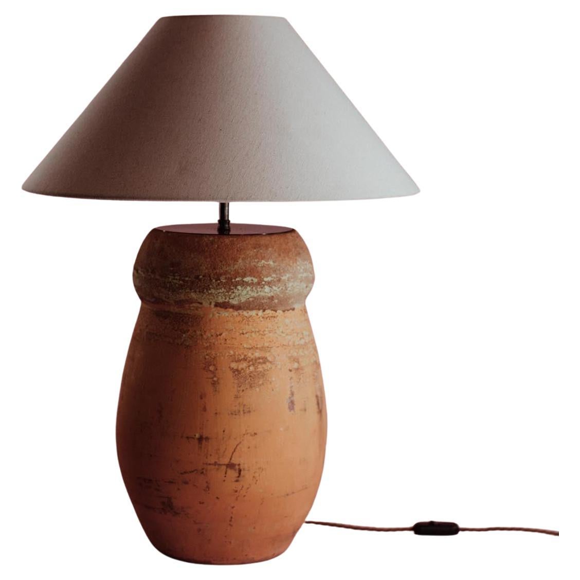 Mid-20th Century Rounded Clay Table Lamp