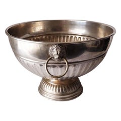 Retro Mid 20th Century Rounded Silver Plated Champagne Wine Bowl Cooler