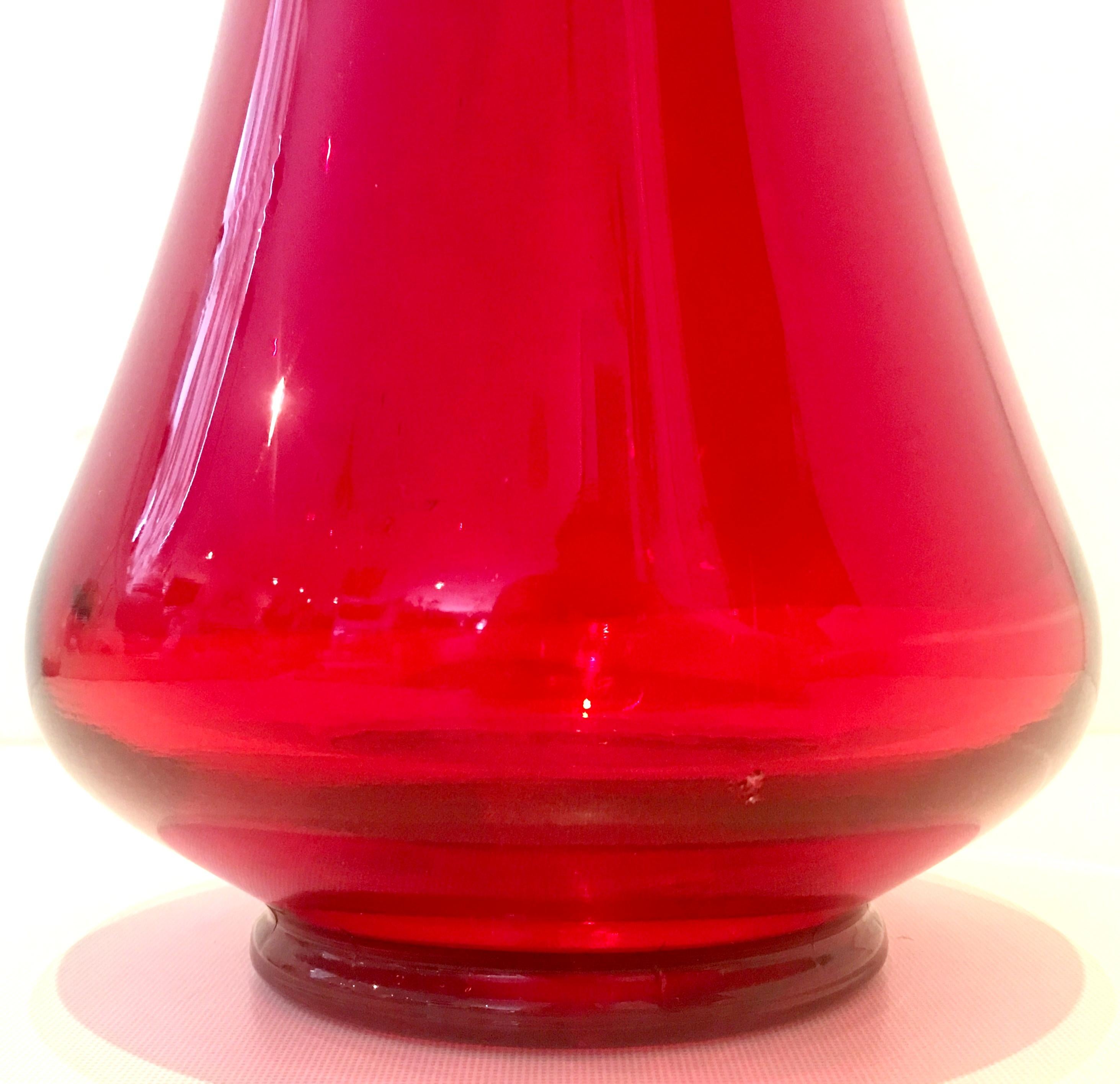 Mid-20th Century Ruby Art Glass Slag Vase 8