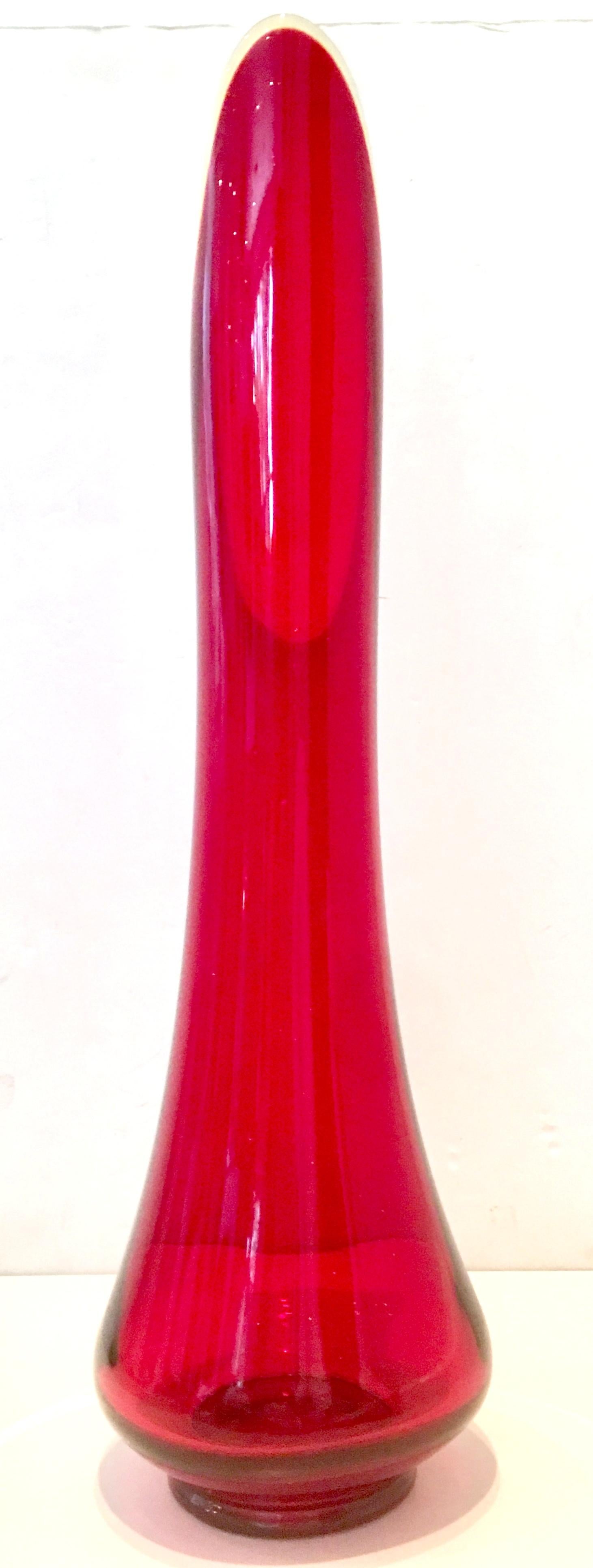 Mid-20th Century Ruby Art Glass Slag Vase 1