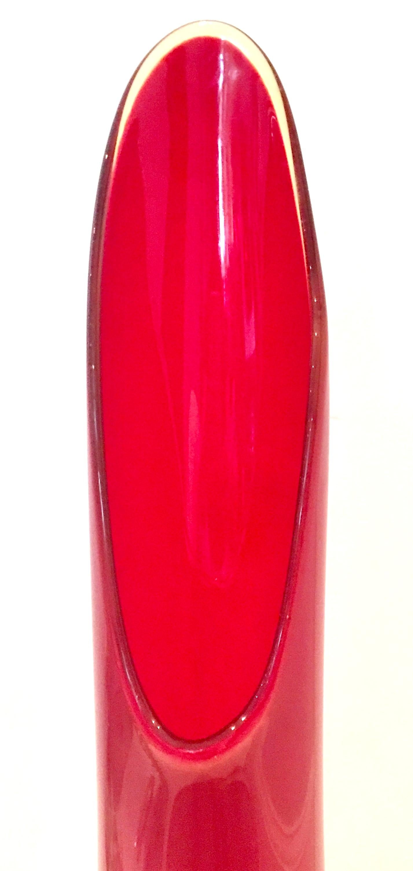 Mid-20th Century Ruby Art Glass Slag Vase 2