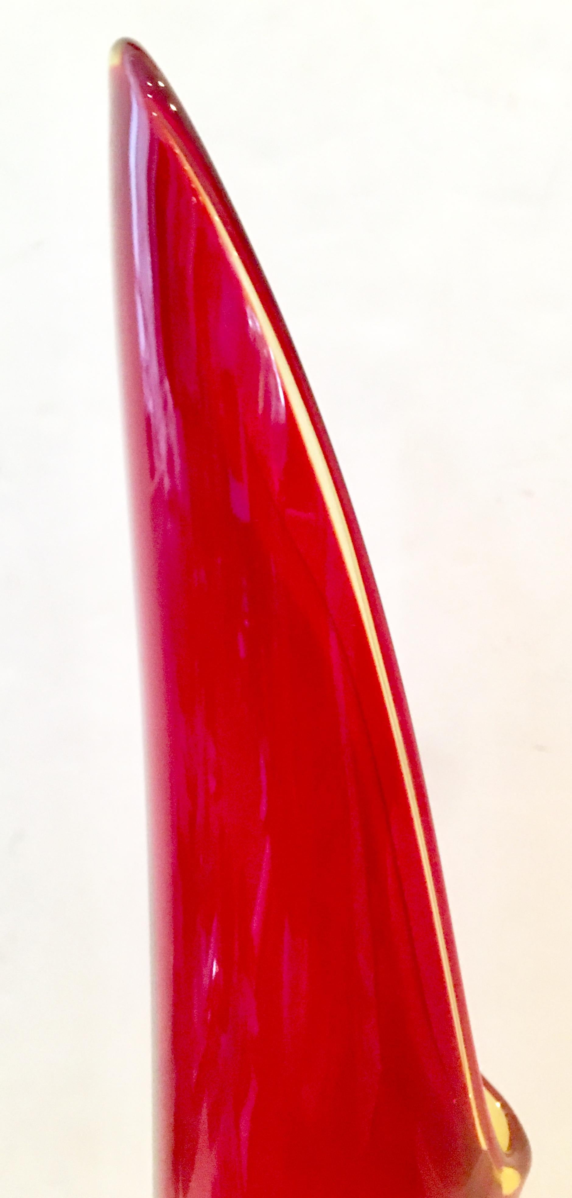 Mid-20th Century Ruby Art Glass Slag Vase 3