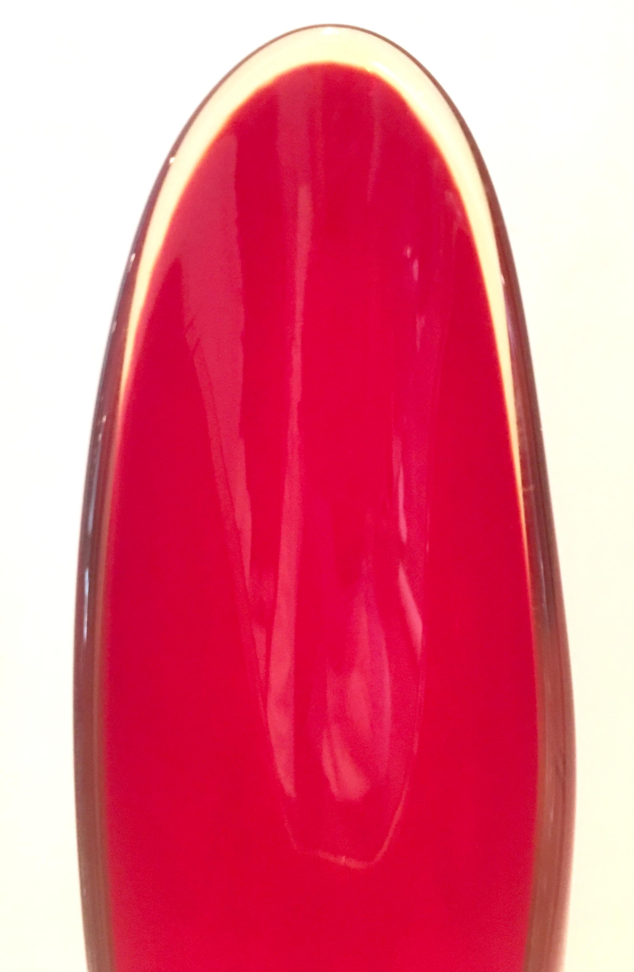 Mid-20th Century Ruby Art Glass Slag Vase 4
