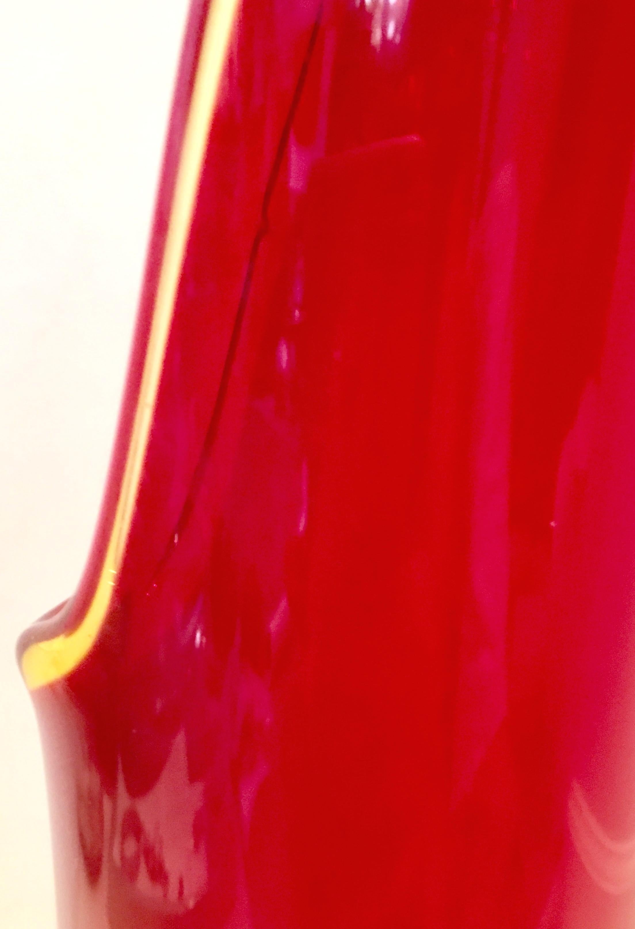 Mid-20th Century Ruby Art Glass Slag Vase 5