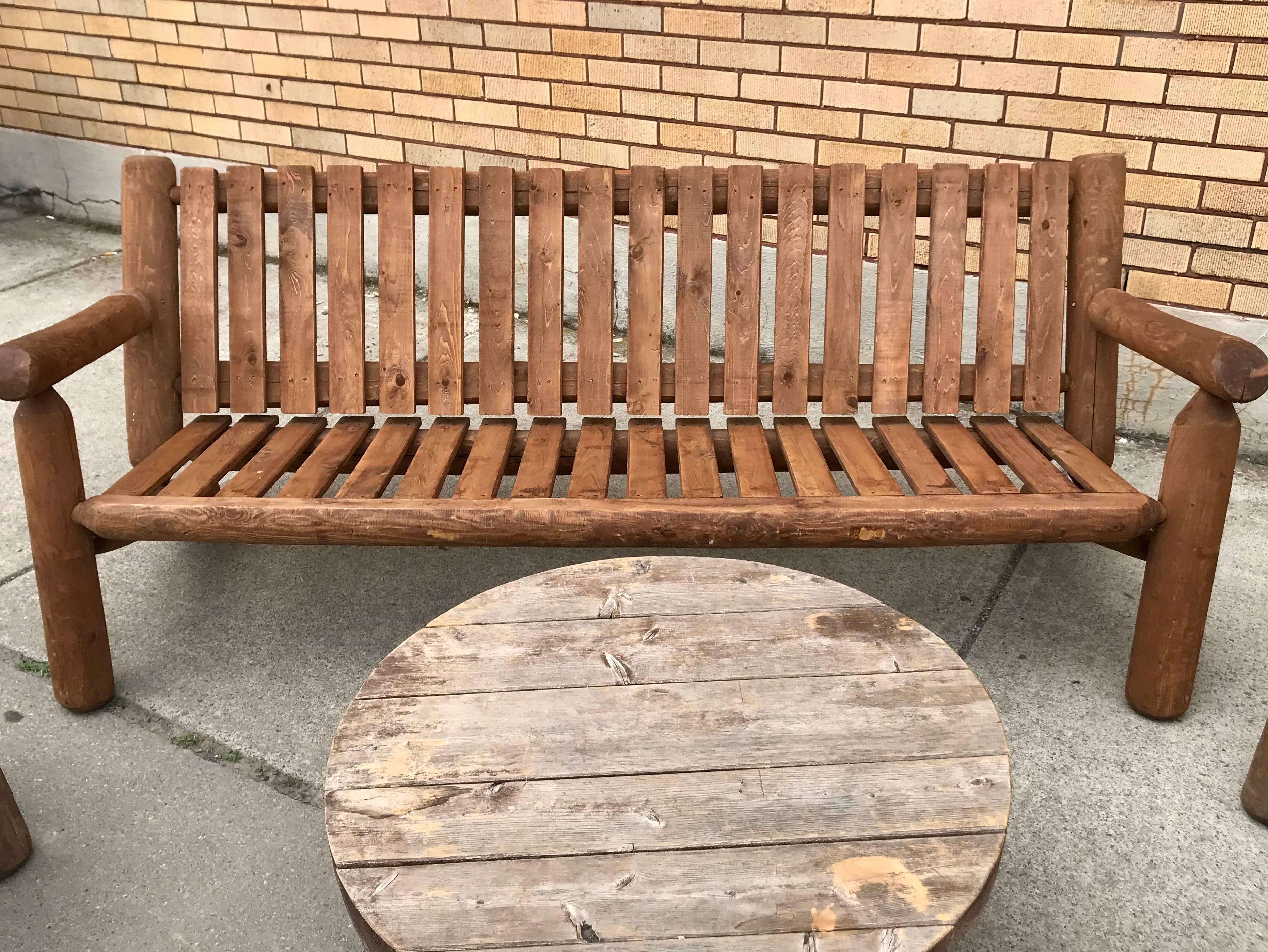 Hand-Crafted Mid-20th Century Rustic American Camp Four-Piece Suite, Adirondack
