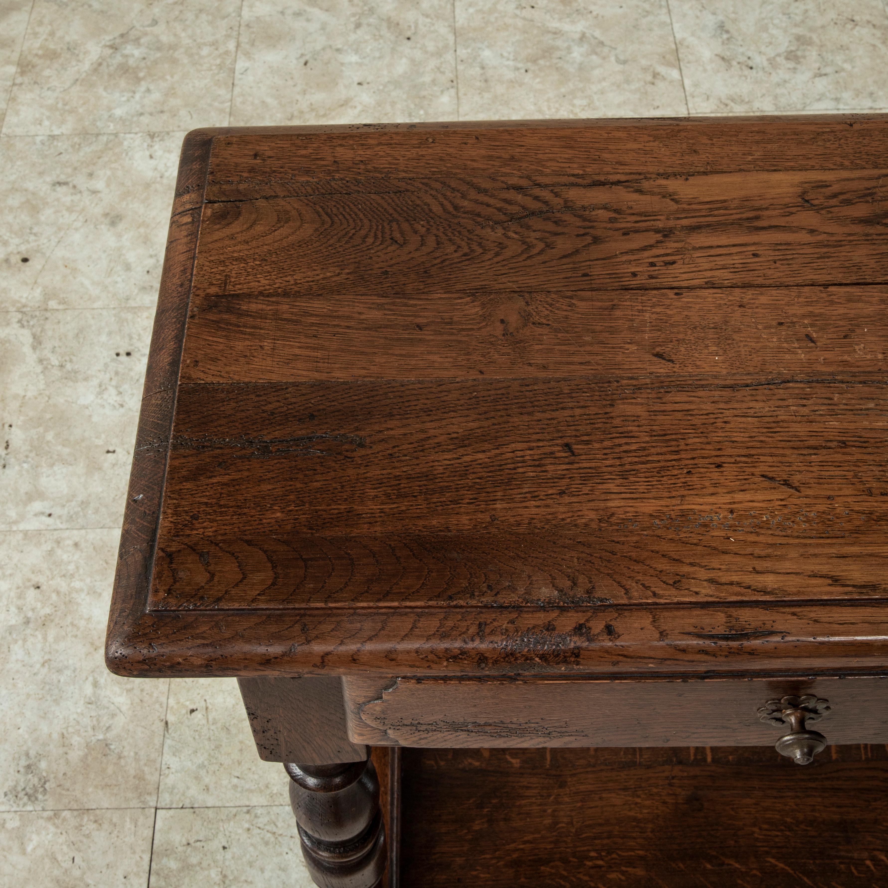 Mid-20th Century Rustic French Oak Console Table or Sofa Table from Normandy 6