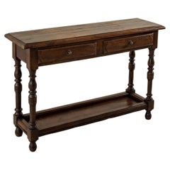 Mid-20th Century Rustic French Oak Console Table or Sofa Table from Normandy