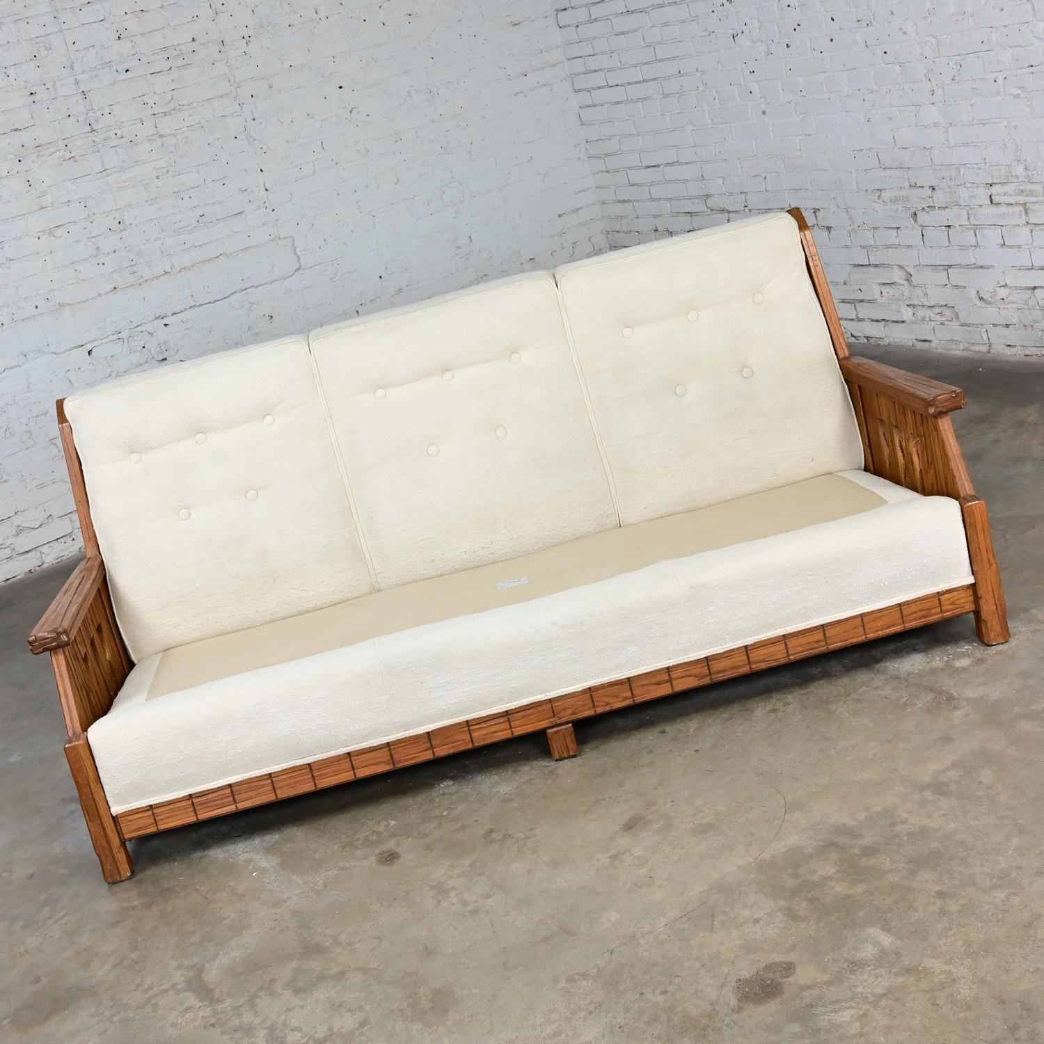 Mid-20th Century Rustic or Western Style Sofa Attributed to A. Brandt Ranch Oak For Sale 4