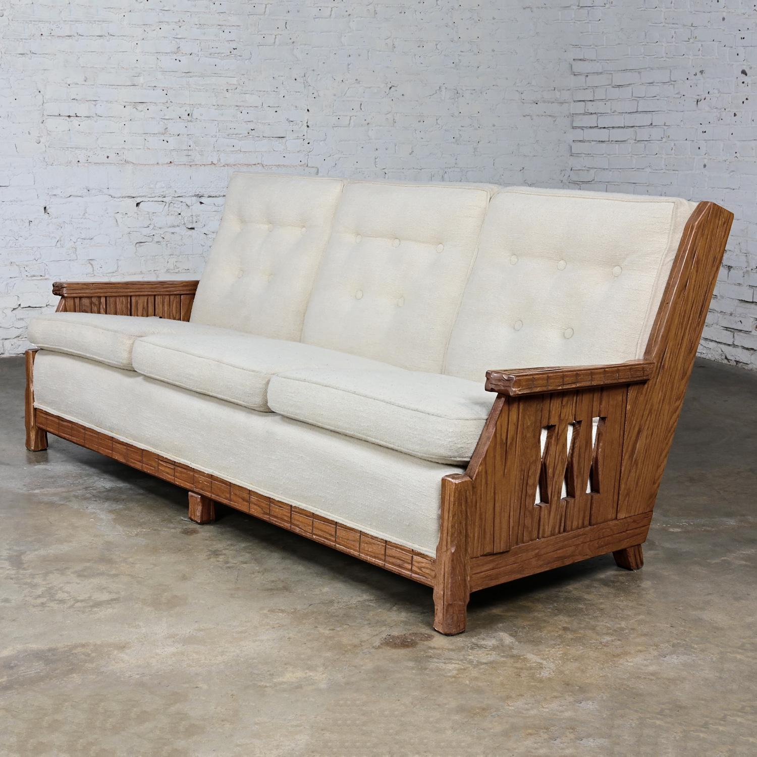 American Mid-20th Century Rustic or Western Style Sofa Attributed to A. Brandt Ranch Oak For Sale