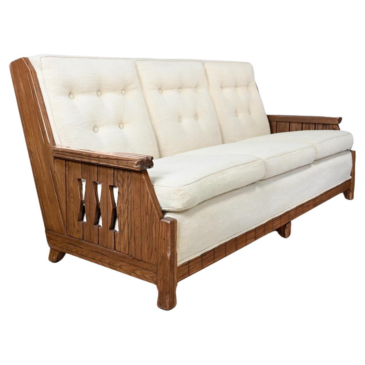 Mid-20th Century Rustic or Western Style Sofa Attributed to A. Brandt Ranch Oak For Sale