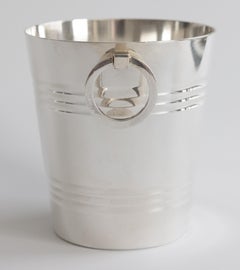 Seau à glace en métal argenté de Saint Médard, France, milieu du 20e siècle