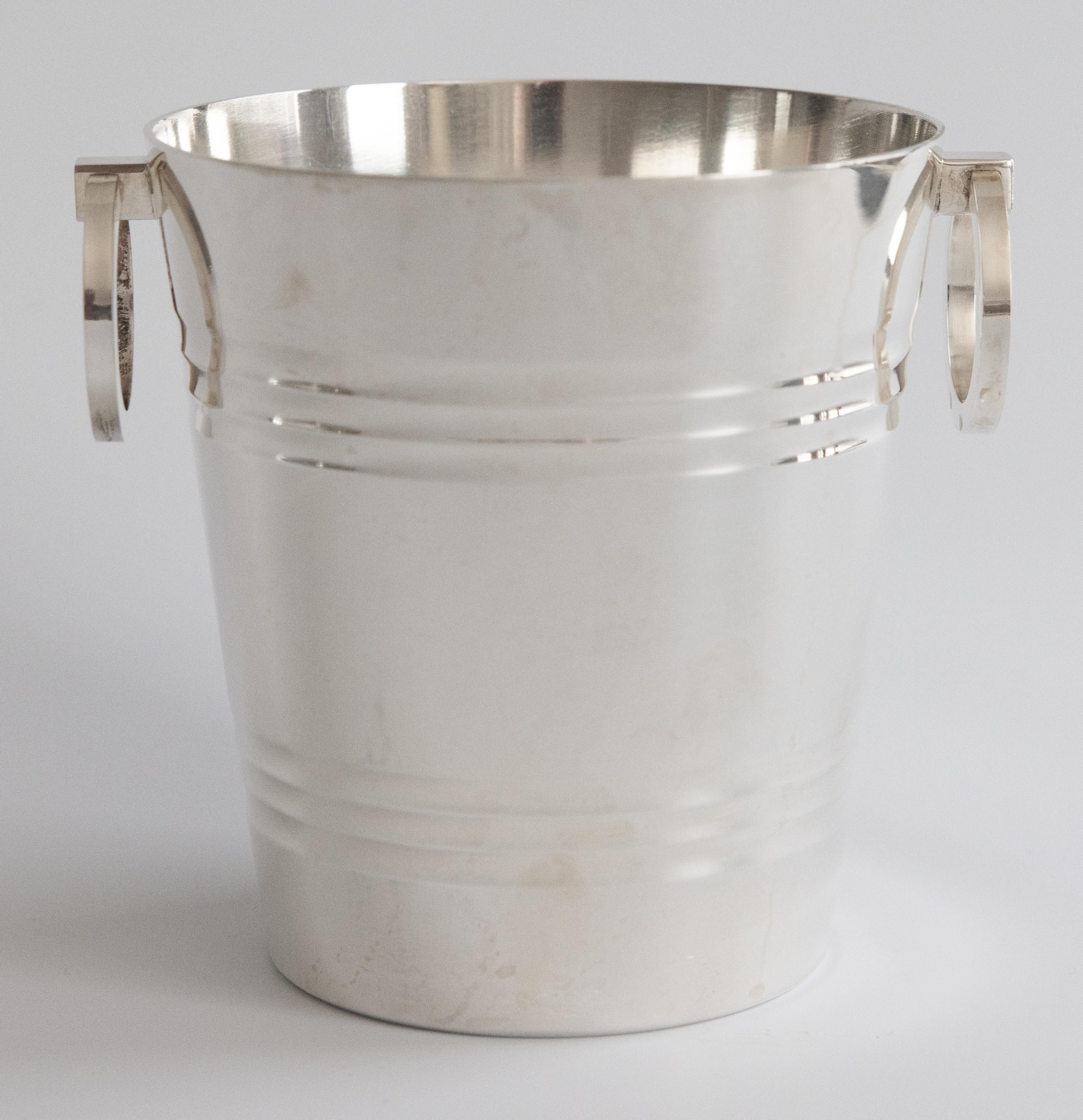 Mitte des 20. Jahrhunderts Saint Médard Französisch Silber Platte Eiskübel (Moderne der Mitte des Jahrhunderts) im Angebot
