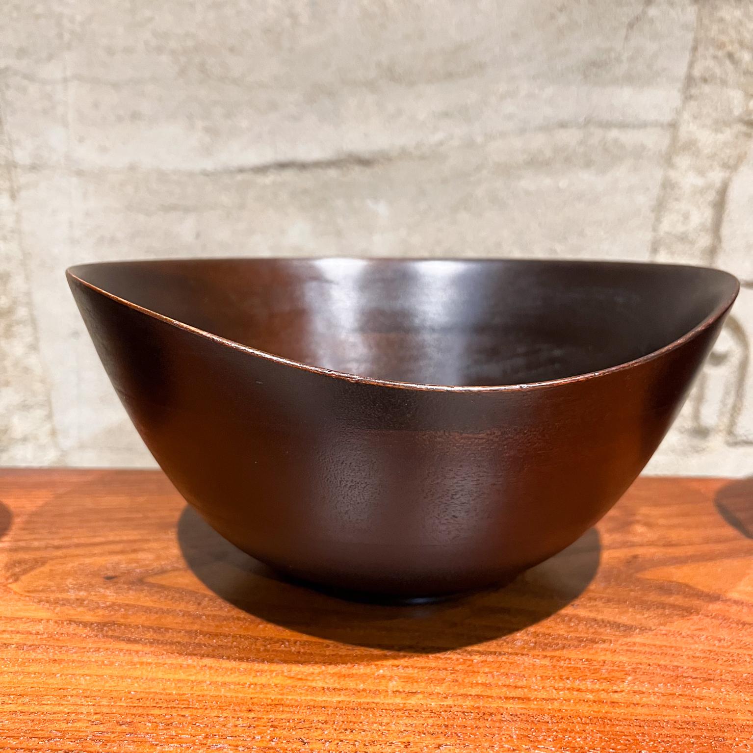 Mid-Century Modern MCM Sculptural Salad Bowl Set of Nine in Turned Walnut Wood