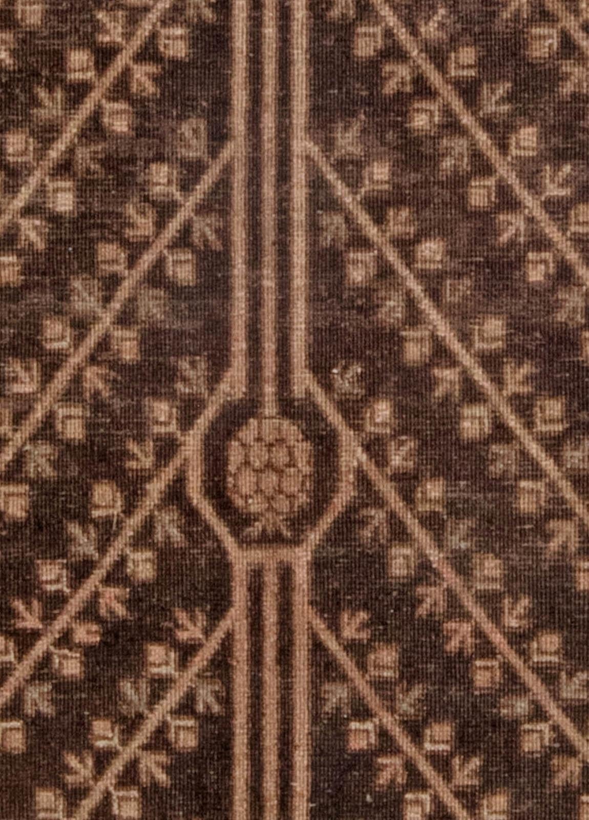 Mi-20th century Samarkand brown, beige, pink handmade wool rug by Doris Leslie Blau
Size: 5'10