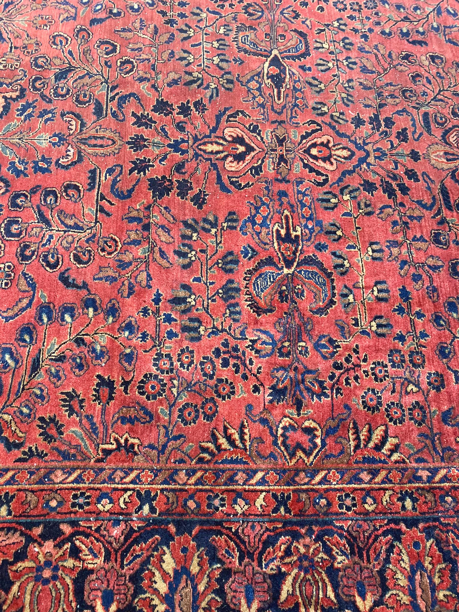 Dyed Mid-20th Century Sarouk Rug