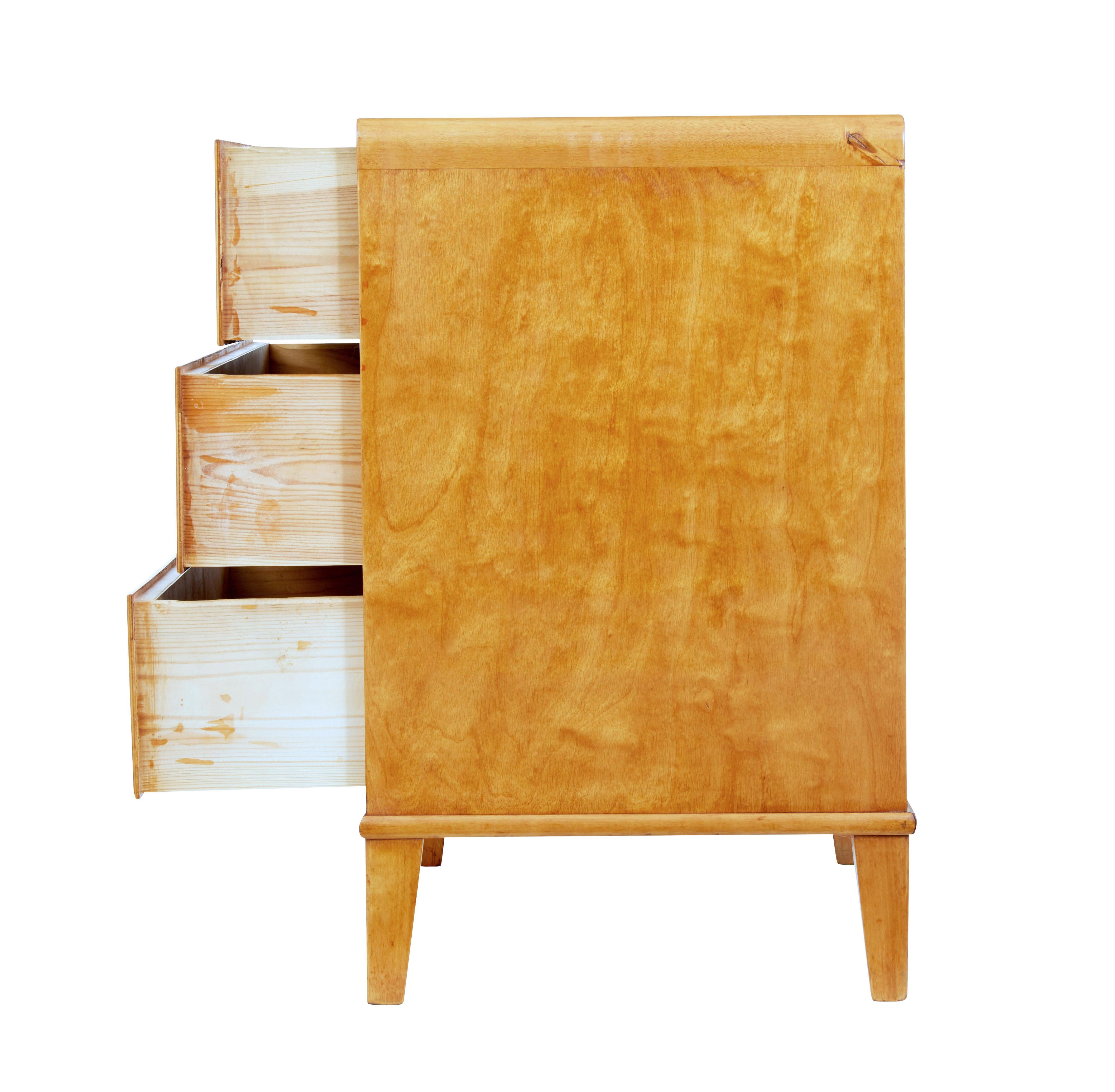 Mid-Century Modern Mid 20th century Scandinavian birch chest of drawers For Sale