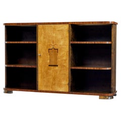 Used Mid 20th century Scandinavian birch inlaid open bookcase