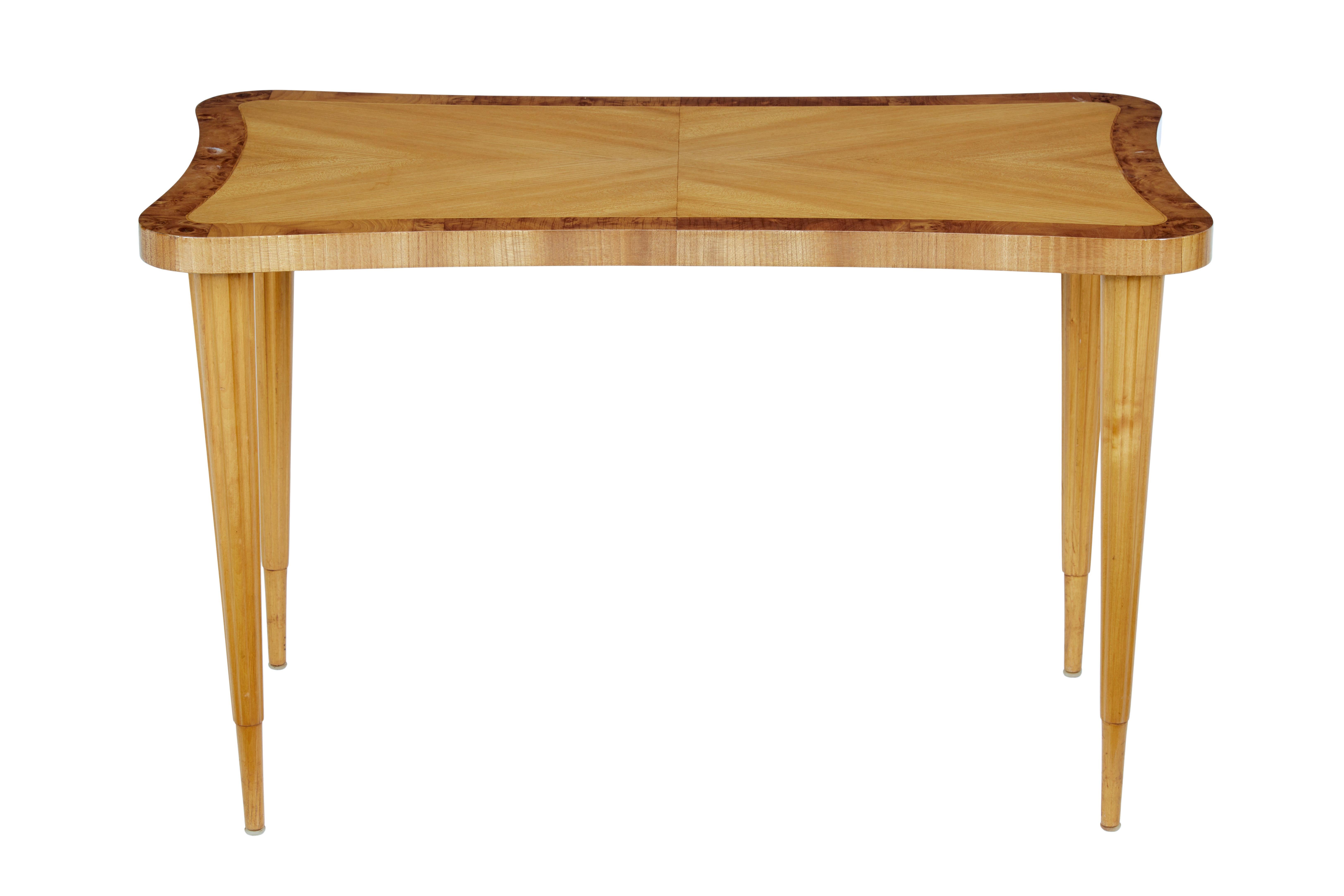 Hand-Crafted Mid 20th Century Scandinavian Birch Shaped Coffee Table