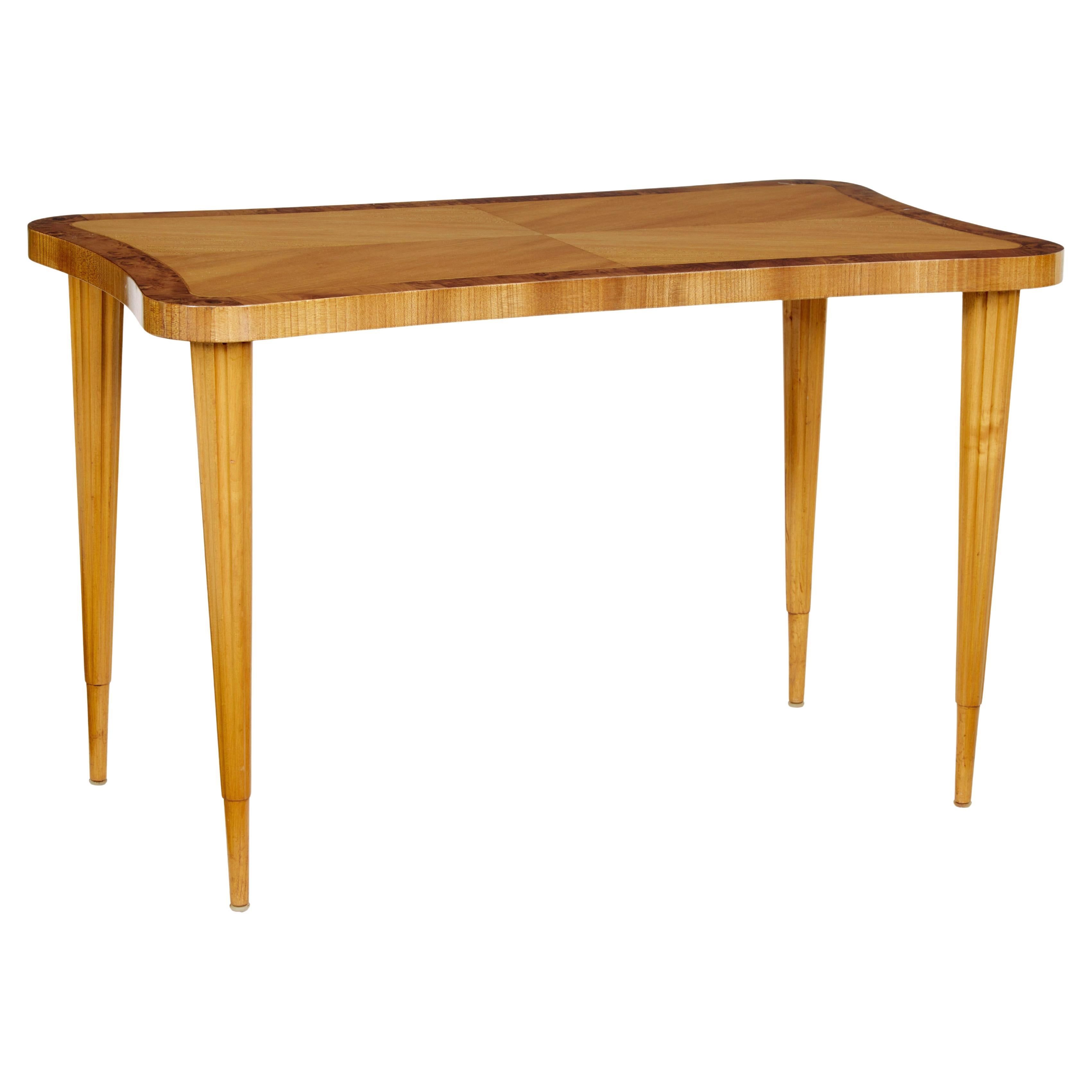 Mid 20th century Scandinavian birch shaped coffee table