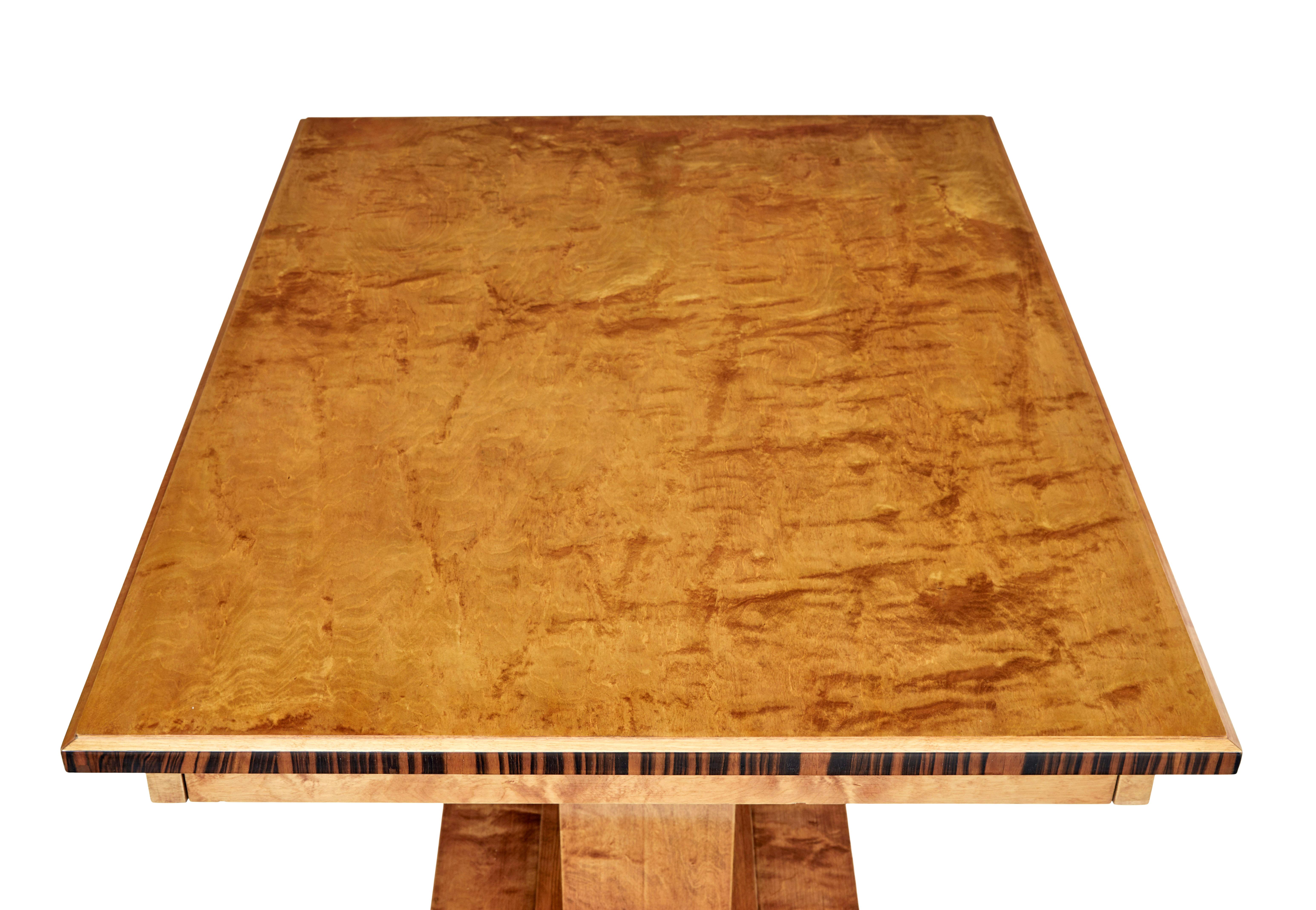 Art Deco Mid-20th Century Scandinavian Birch Side Table For Sale