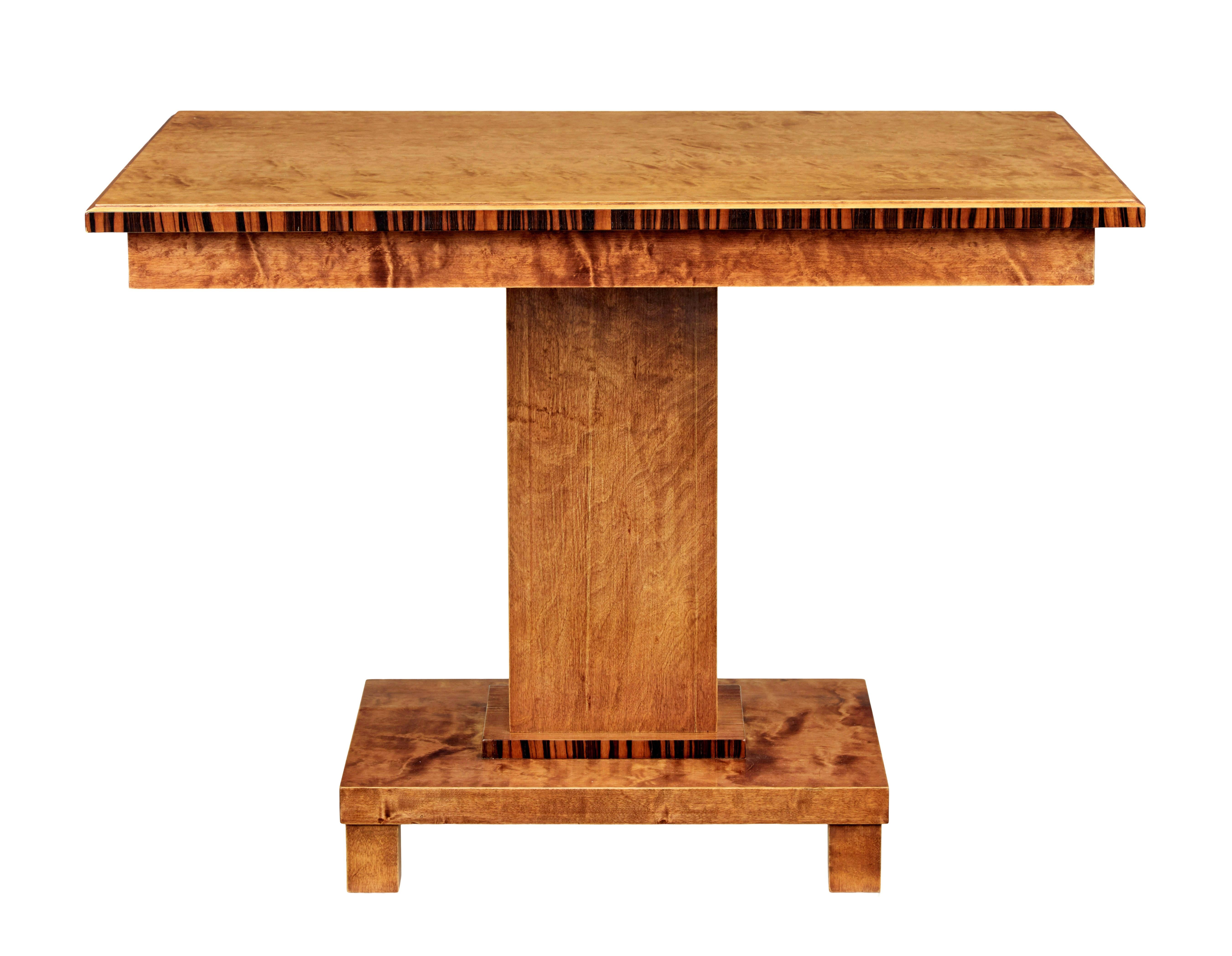Hand-Crafted Mid 20th century Scandinavian birch side table For Sale