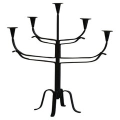 Mid-20th Century, Scandinavian Brutalist Wrought Iron
Metal Candle Holder