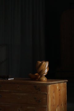 Jarrón decorativo escandinavo de madera, mediados del siglo XX, años 60