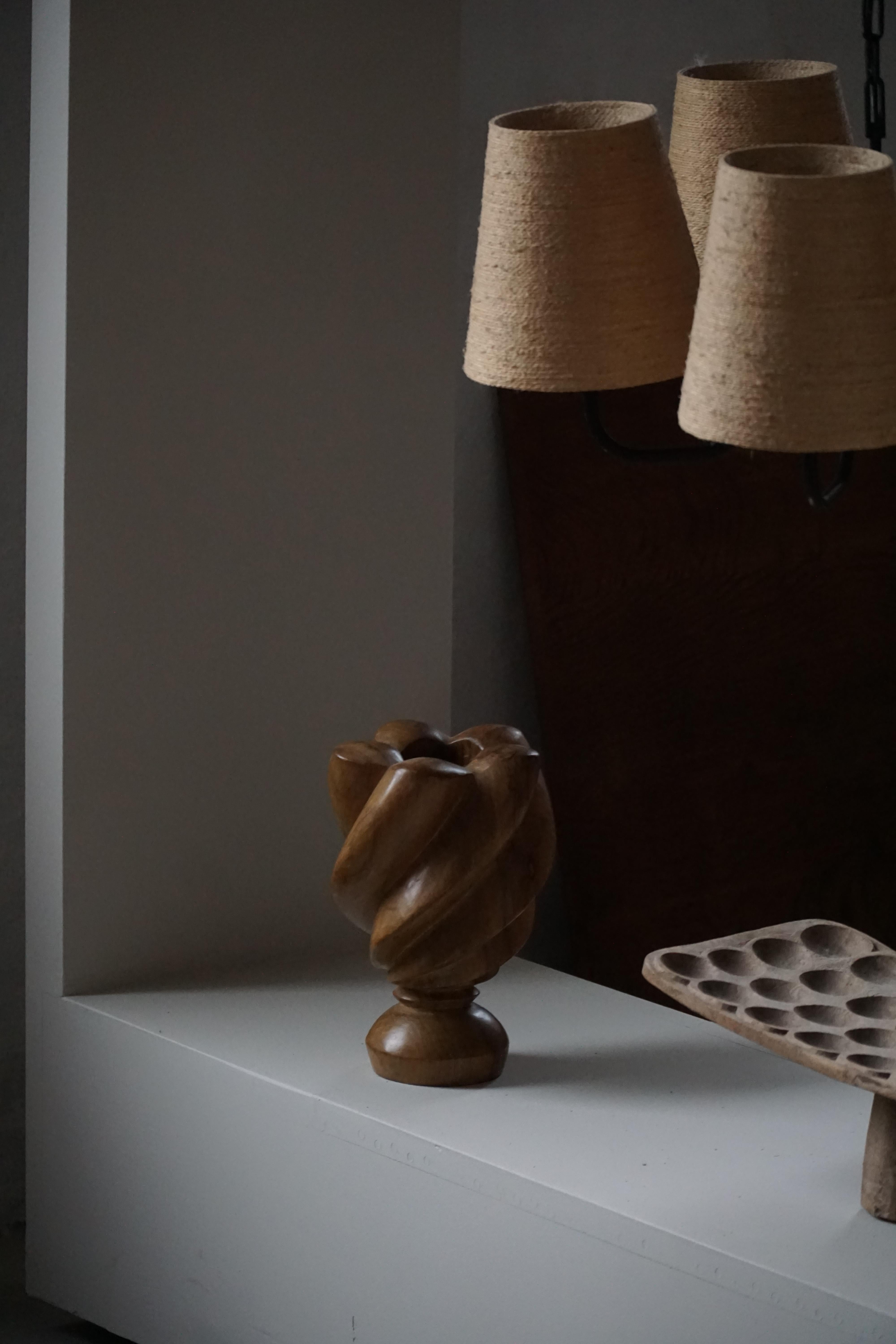 Mid-20th Century, Scandinavian Decorative Wooden Vase, 1960s im Zustand „Gut“ im Angebot in Odense, DK