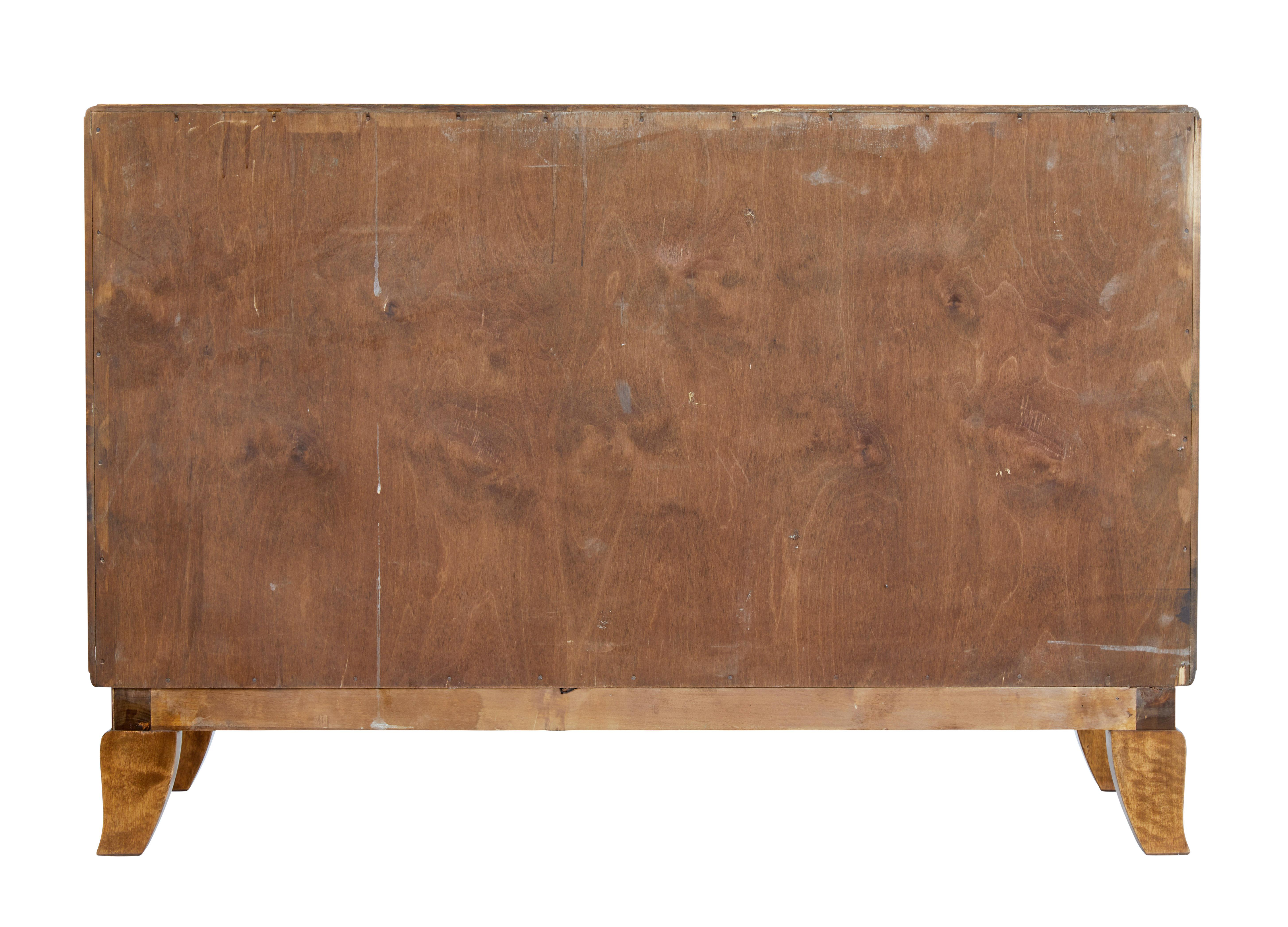 Woodwork Mid-20th Century Scandinavian Elm and Birch Chest of Drawers