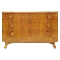 Mid-20th Century Scandinavian Elm and Burr Chest of Drawers