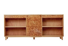 Mid-20th Century Scandinavian Elm Low Bookcase