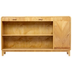 Mid-20th Century Scandinavian Elm Low Open Bookcase