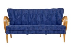 Mid 20th century Scandinavian elm show frame sofa