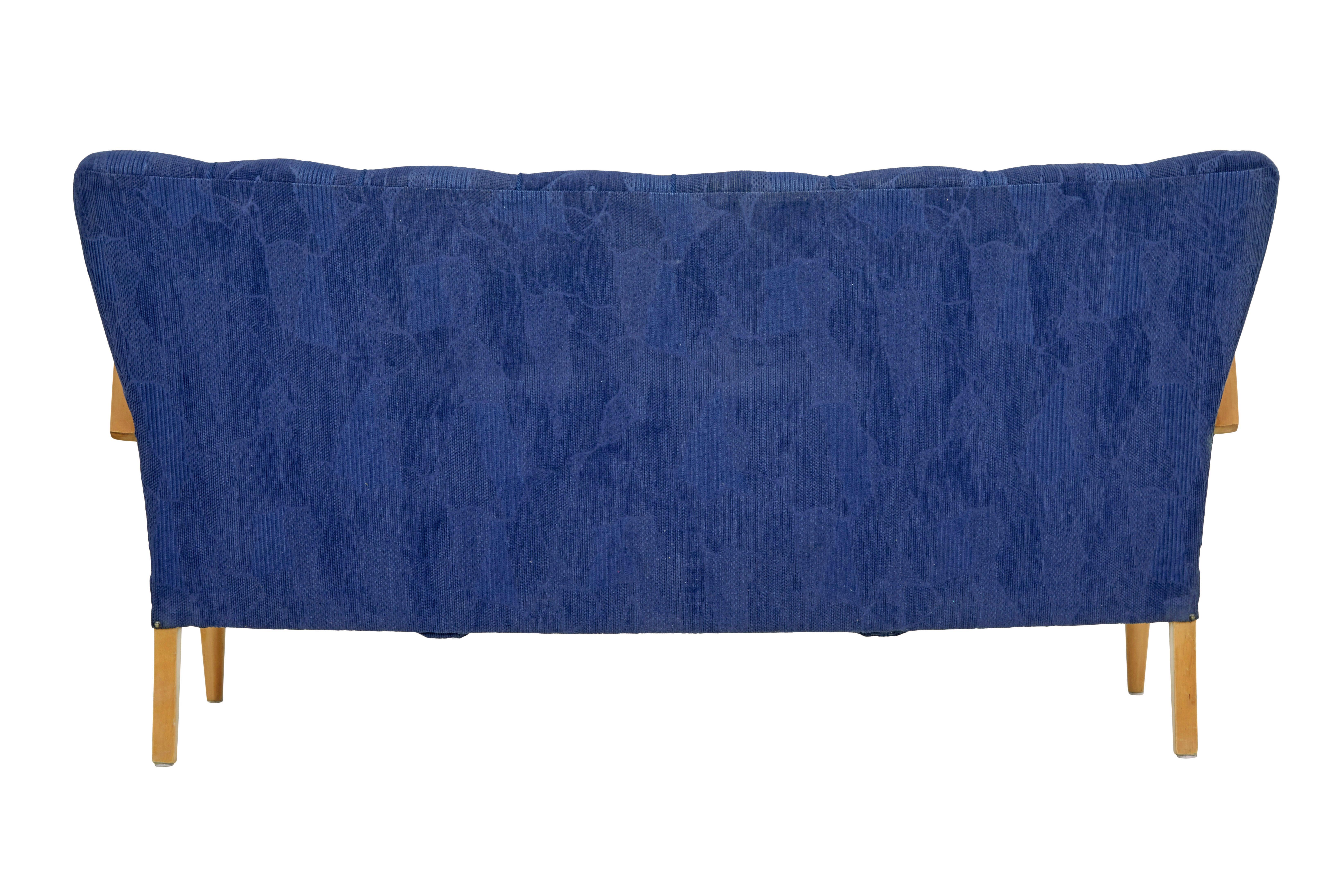 Swedish Mid 20th century Scandinavian elm show frame sofa For Sale