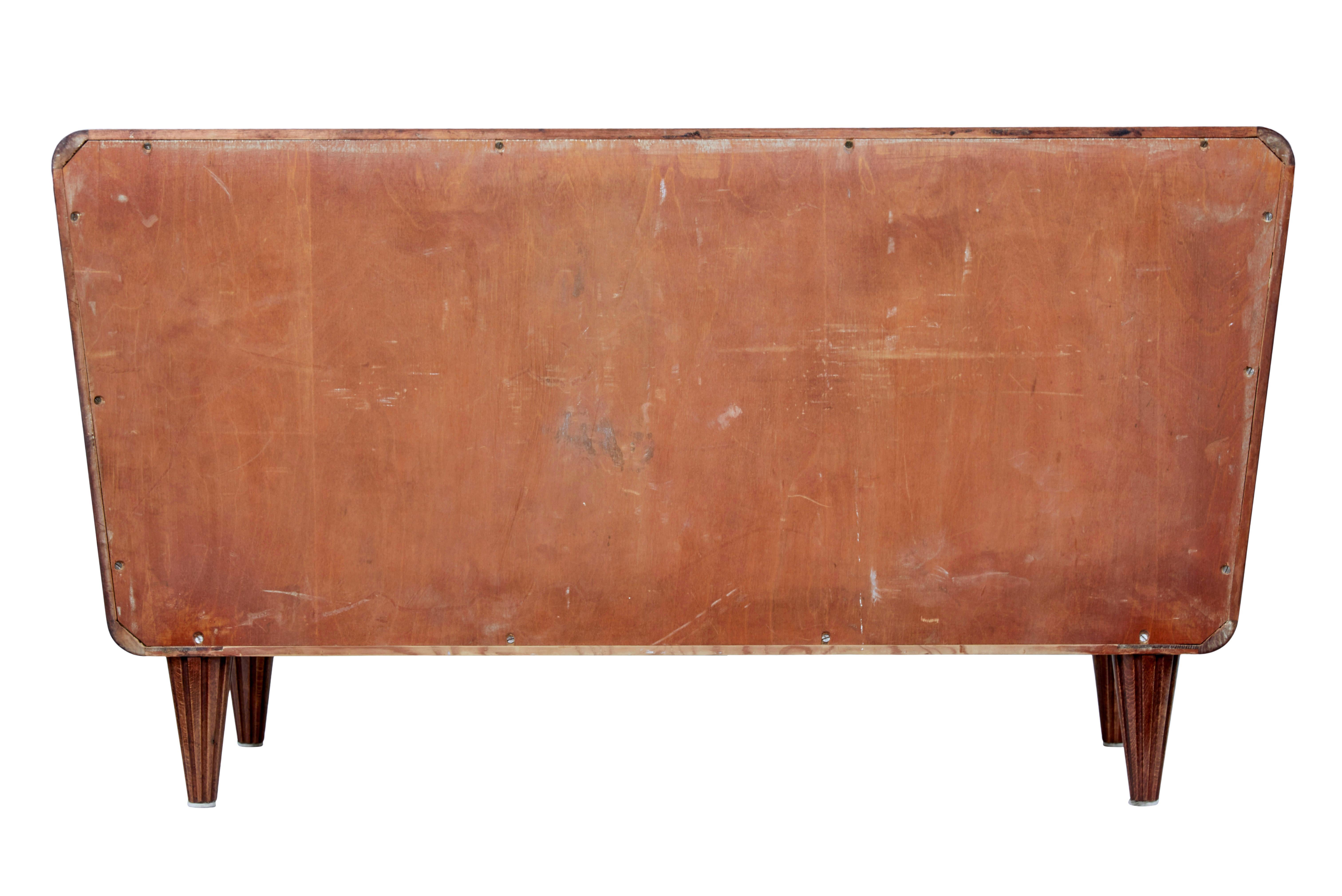 Hand-Carved Mid 20th century Scandinavian inlaid chest of drawers For Sale