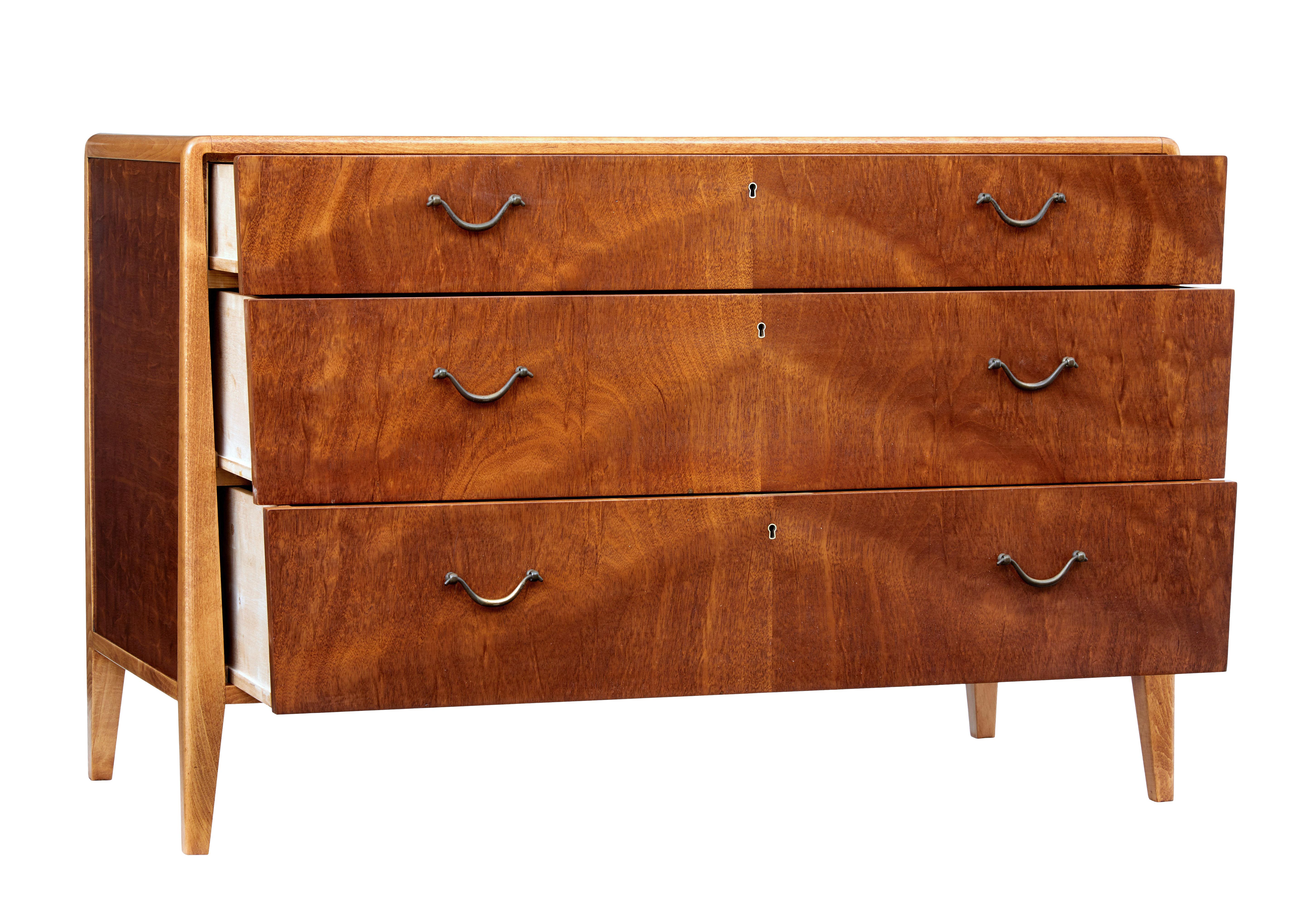 Scandinavian Modern Mid-20th Century Scandinavian Mahogany Chest of Drawers