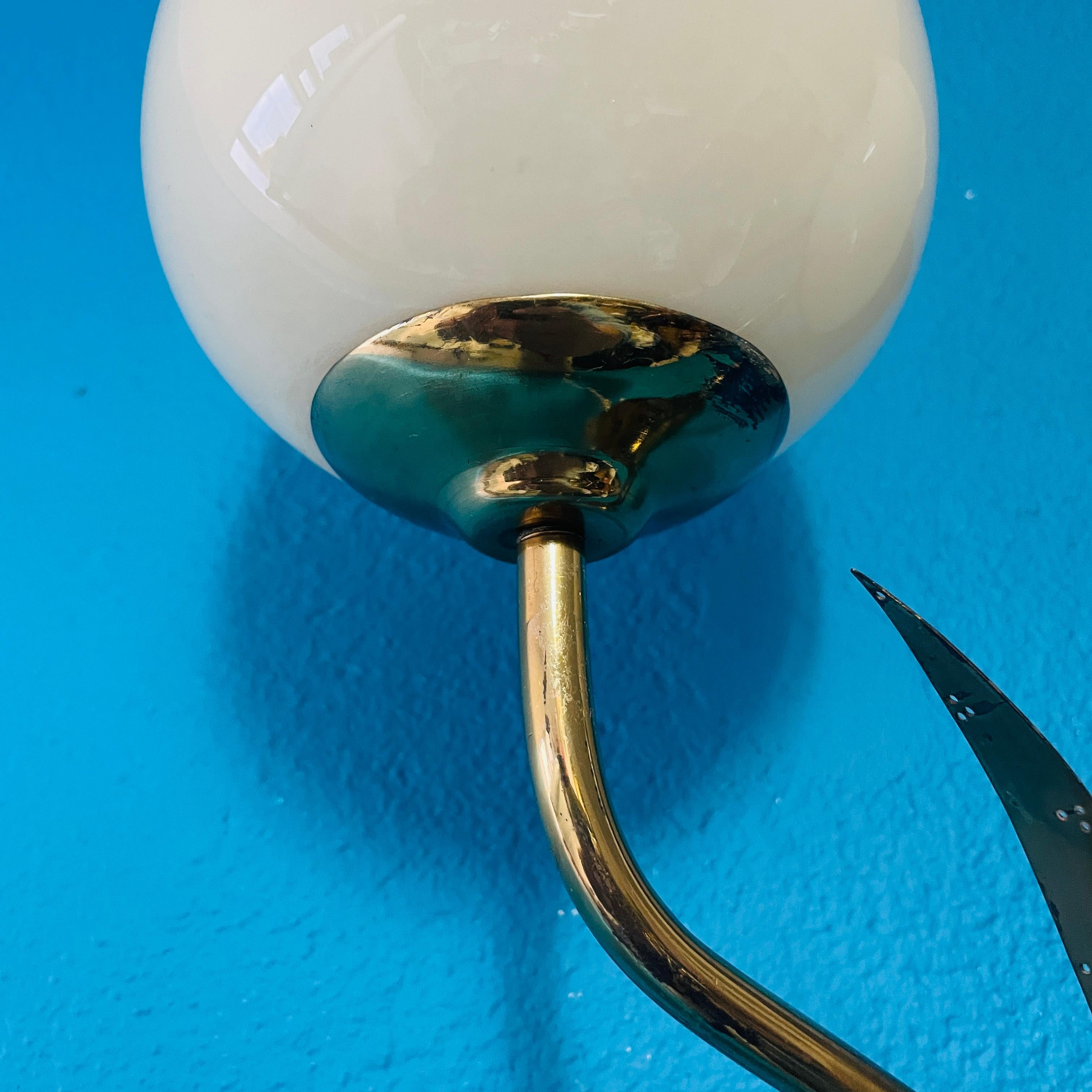Mid 20th Century Scandinavian Modern Brass Wall Lamp, Style Of Paavo Tynell For Sale 10