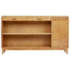 Mid-20th Century Scandinavian Modern Elm Low Bookcase