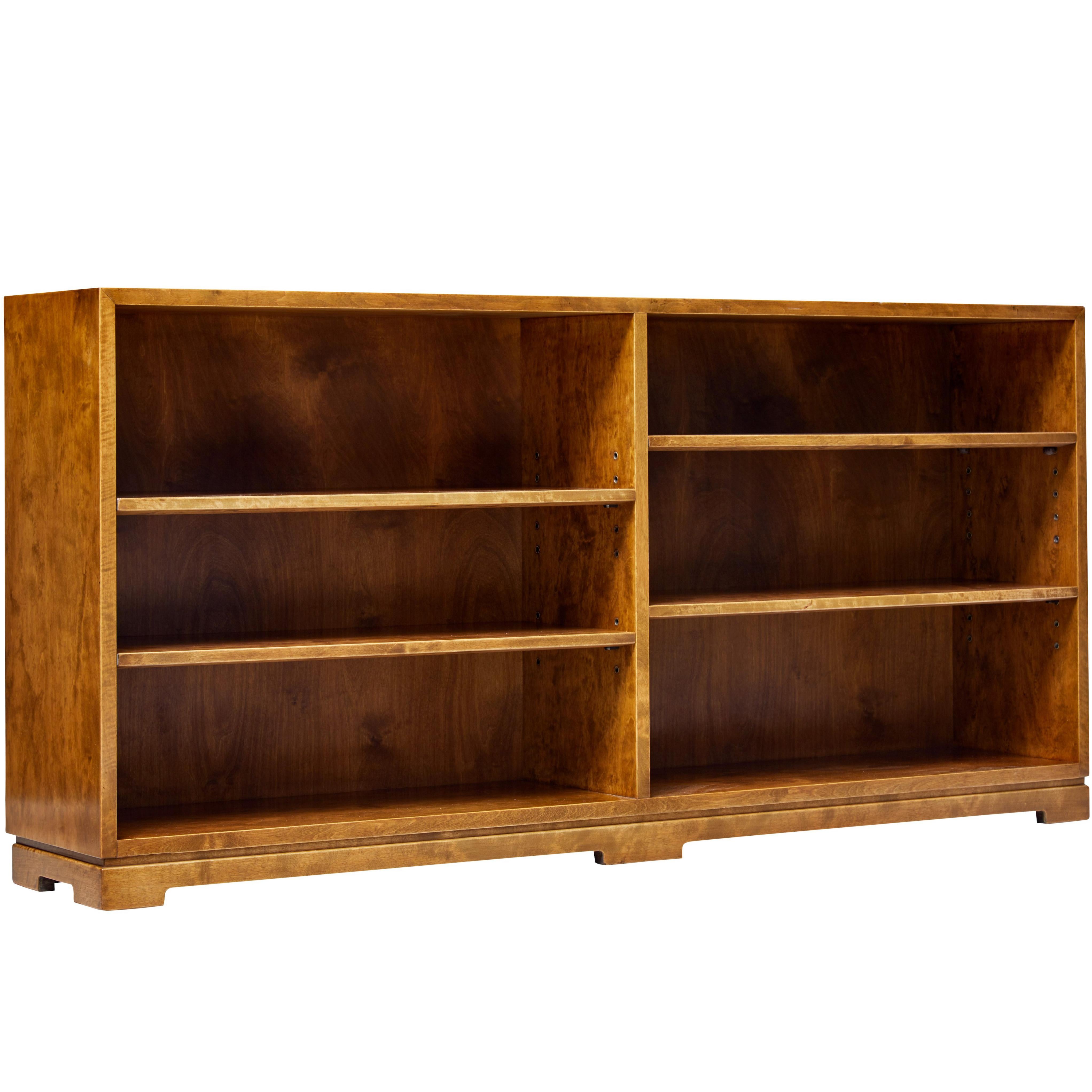 Mid-20th Century Scandinavian Modern Low Open Bookcase