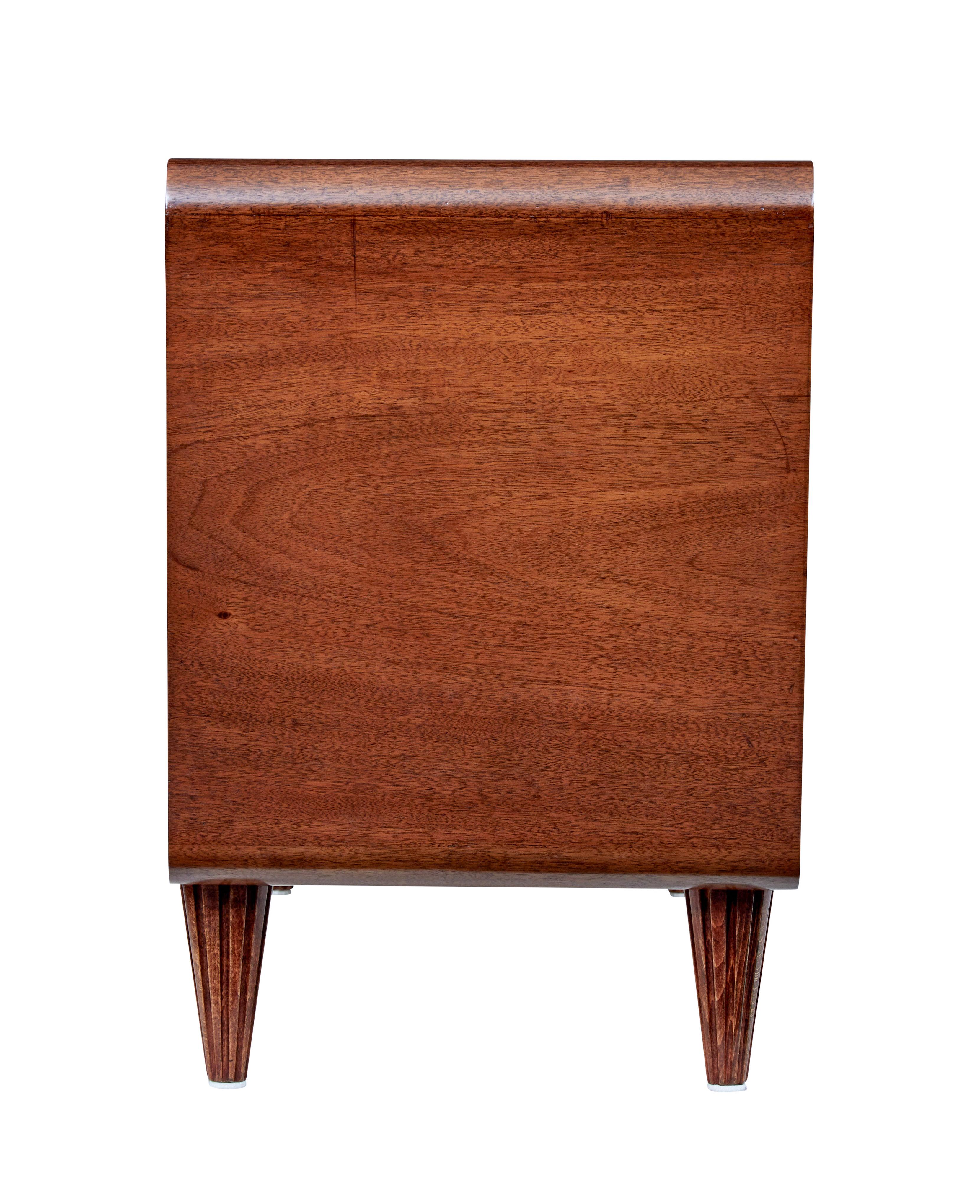 Swedish Mid 20th century Scandinavian modern mahogany chest of drawers For Sale