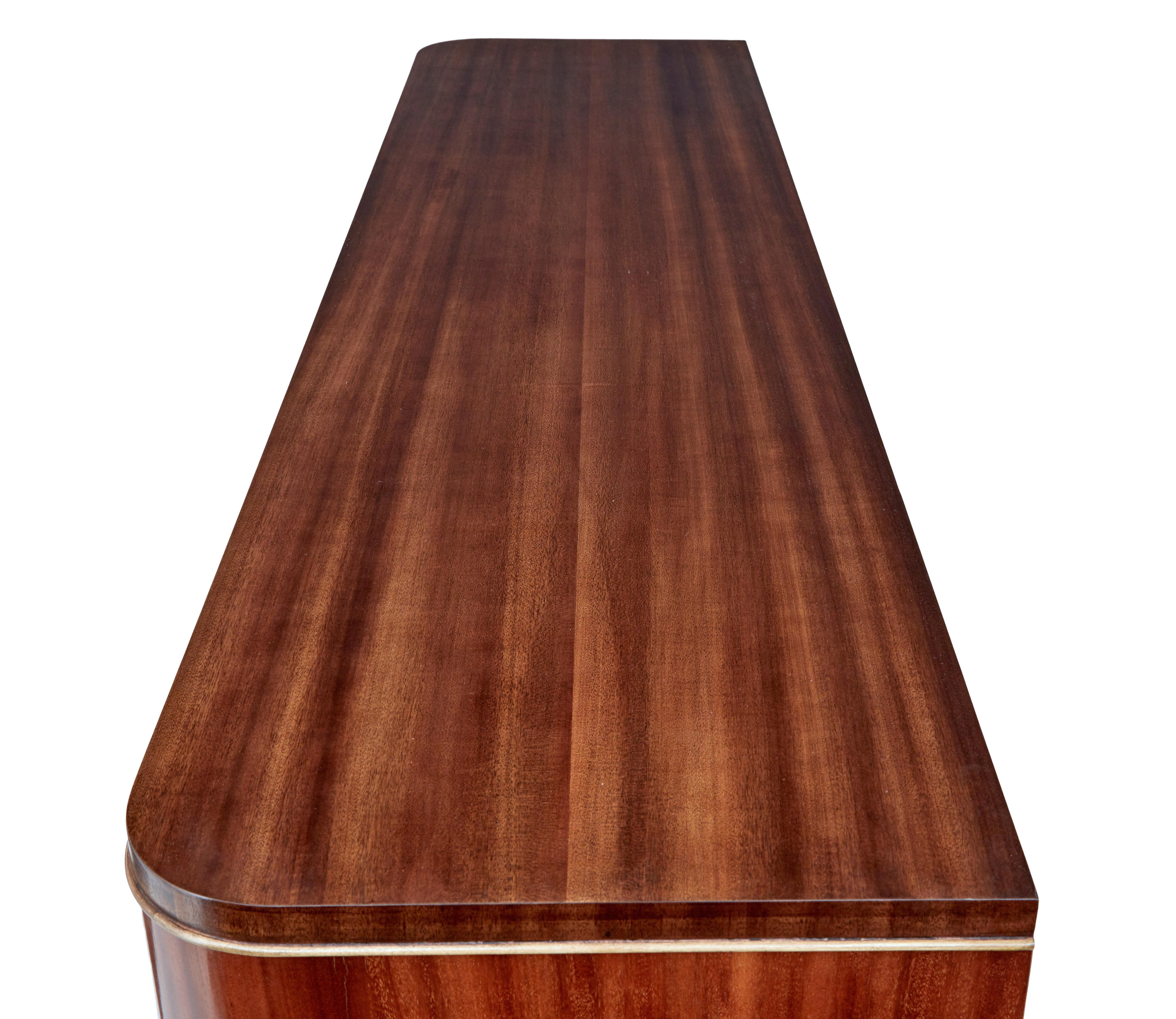 Mid 20th century Scandinavian modern mahogany sideboard In Good Condition In Debenham, Suffolk