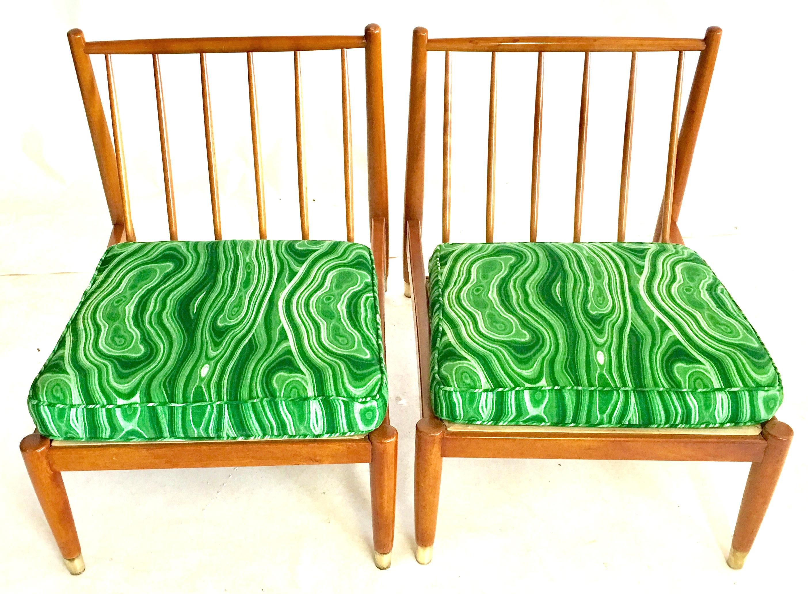 Mid 20th-Century Scandinavian Modern Pair Of Beech Wood Slipper Chairs For Sale 8