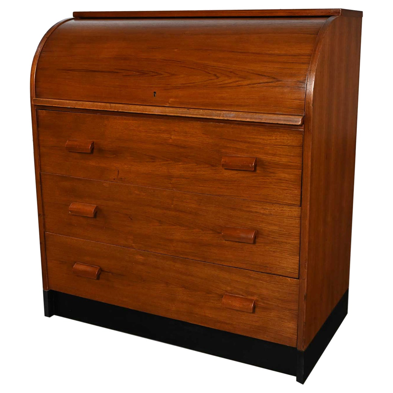 Mid-20th Century Scandinavian Modern Teak Roll Top Desk or Dresser