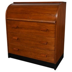 Vintage Mid-20th Century Scandinavian Modern Teak Roll Top Desk or Dresser