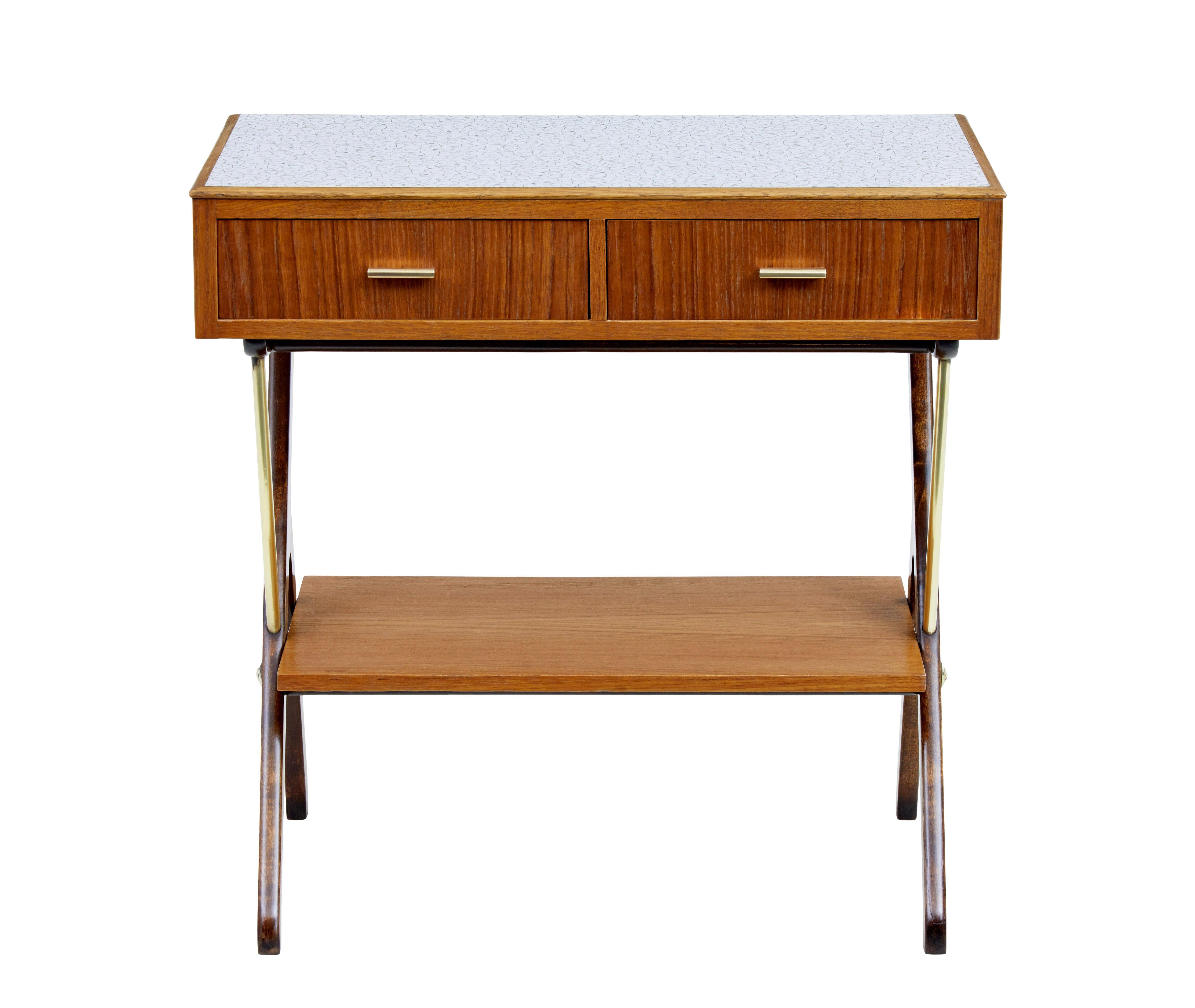 Mid 20th century Scandinavian modern teak side table In Good Condition For Sale In Debenham, Suffolk